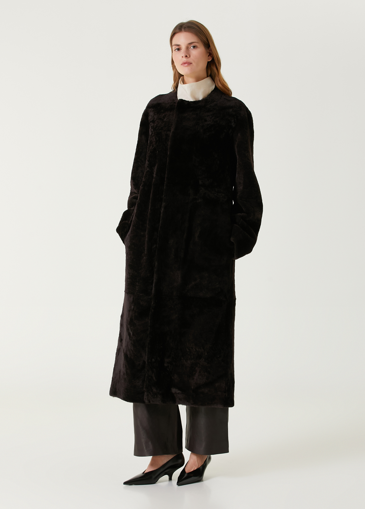 Kahverengi Shearling Palto