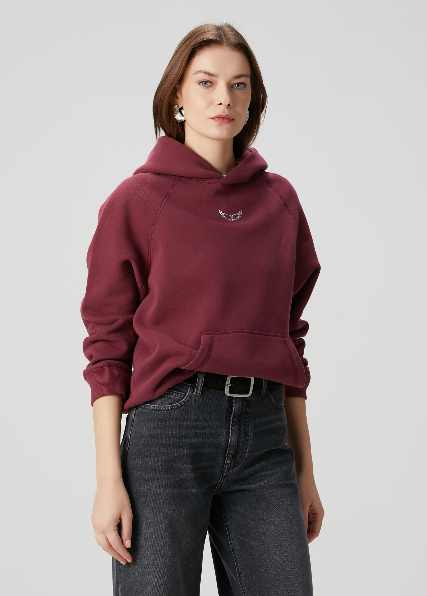 Zadig&Voltaire Bordo Kadın Georgy Bordo Kapüşonlu Sweatshirt