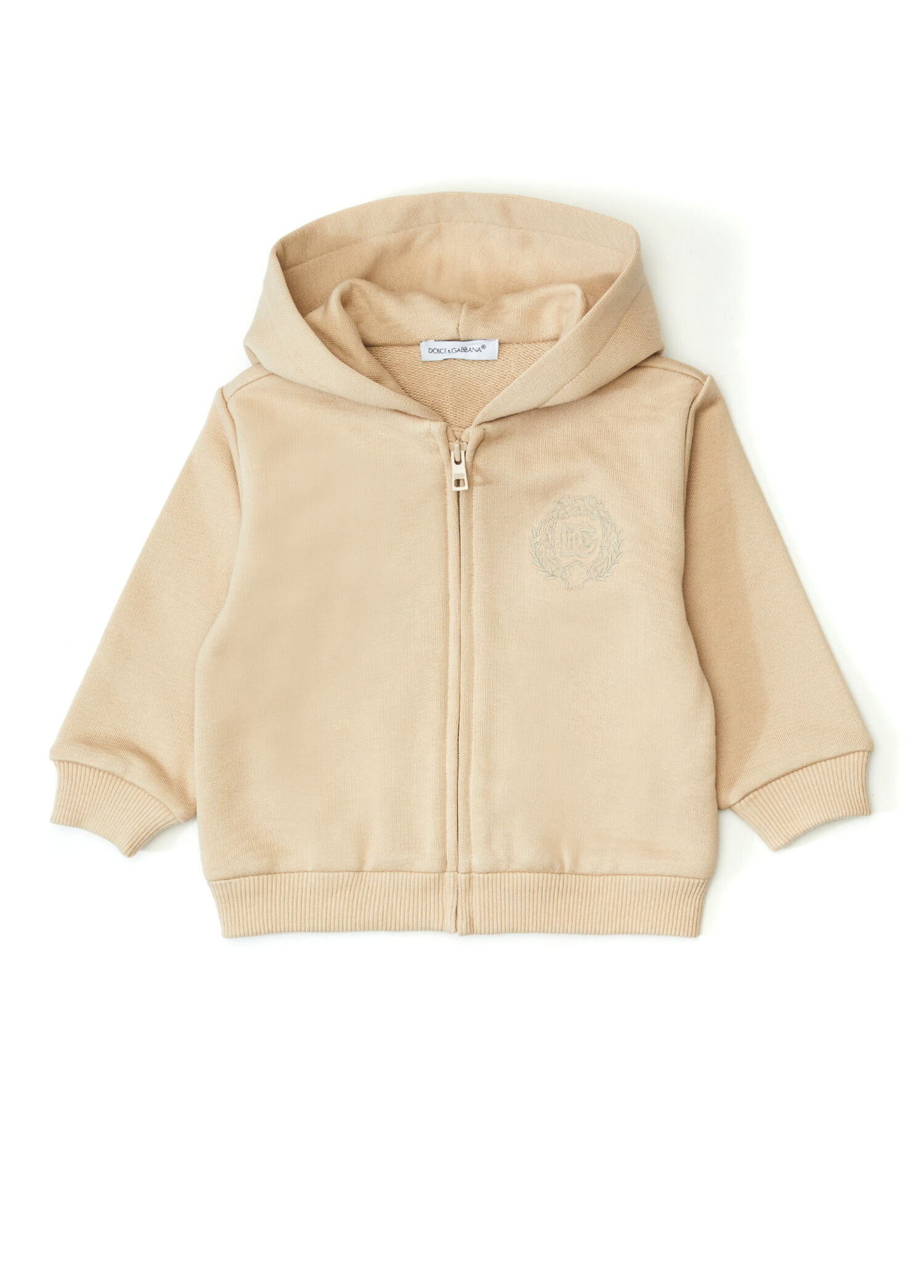Bej Kapüşonlu Erkek Bebek Sweatshirt