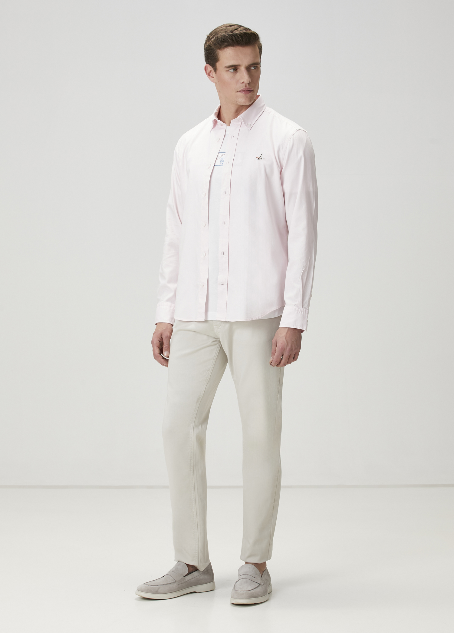 Slim Fit Pembe Gömlek_2