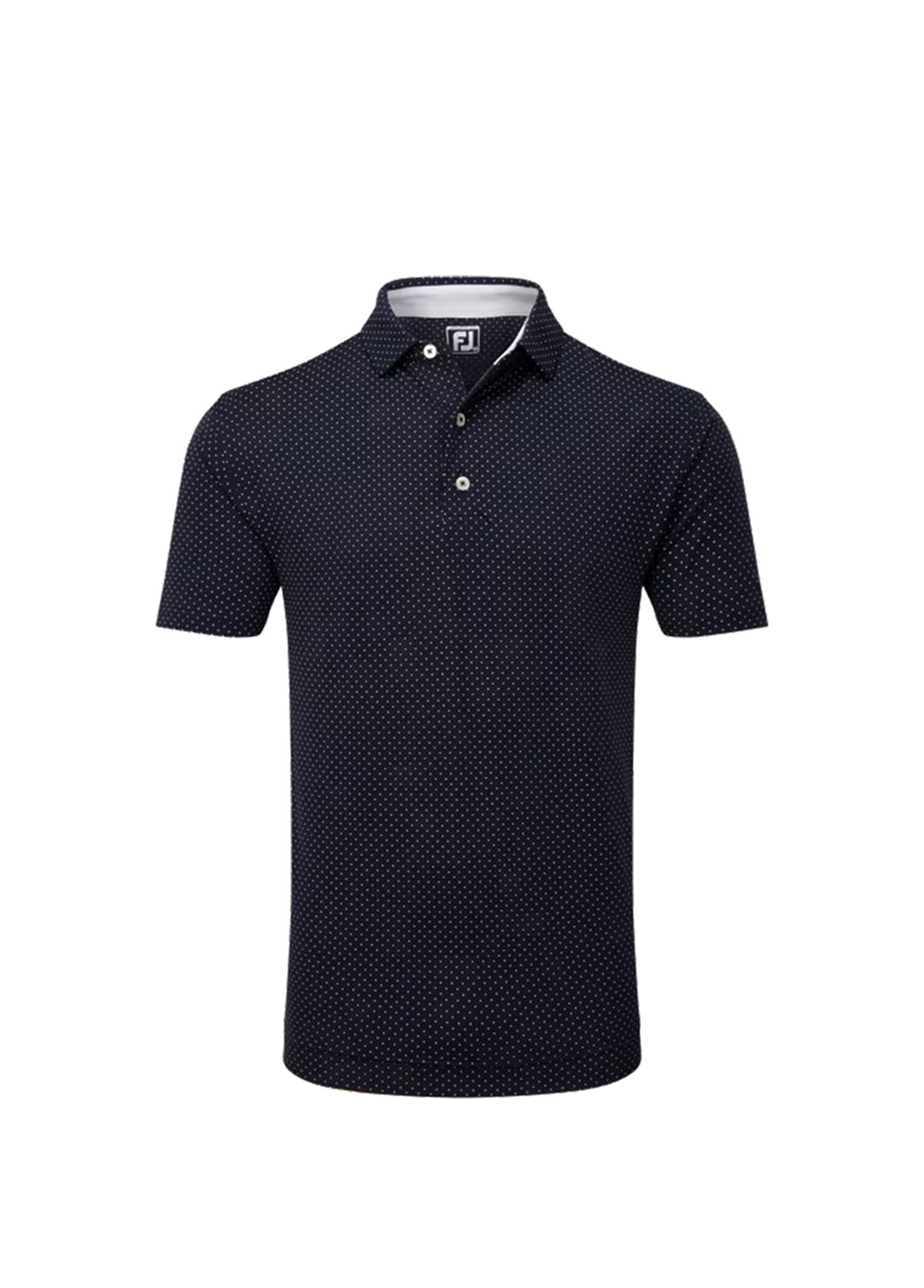 FootJoy Stretch Lisle Nokta Baskı Polo Yaka Lacivert Golf T-Shirt 81675