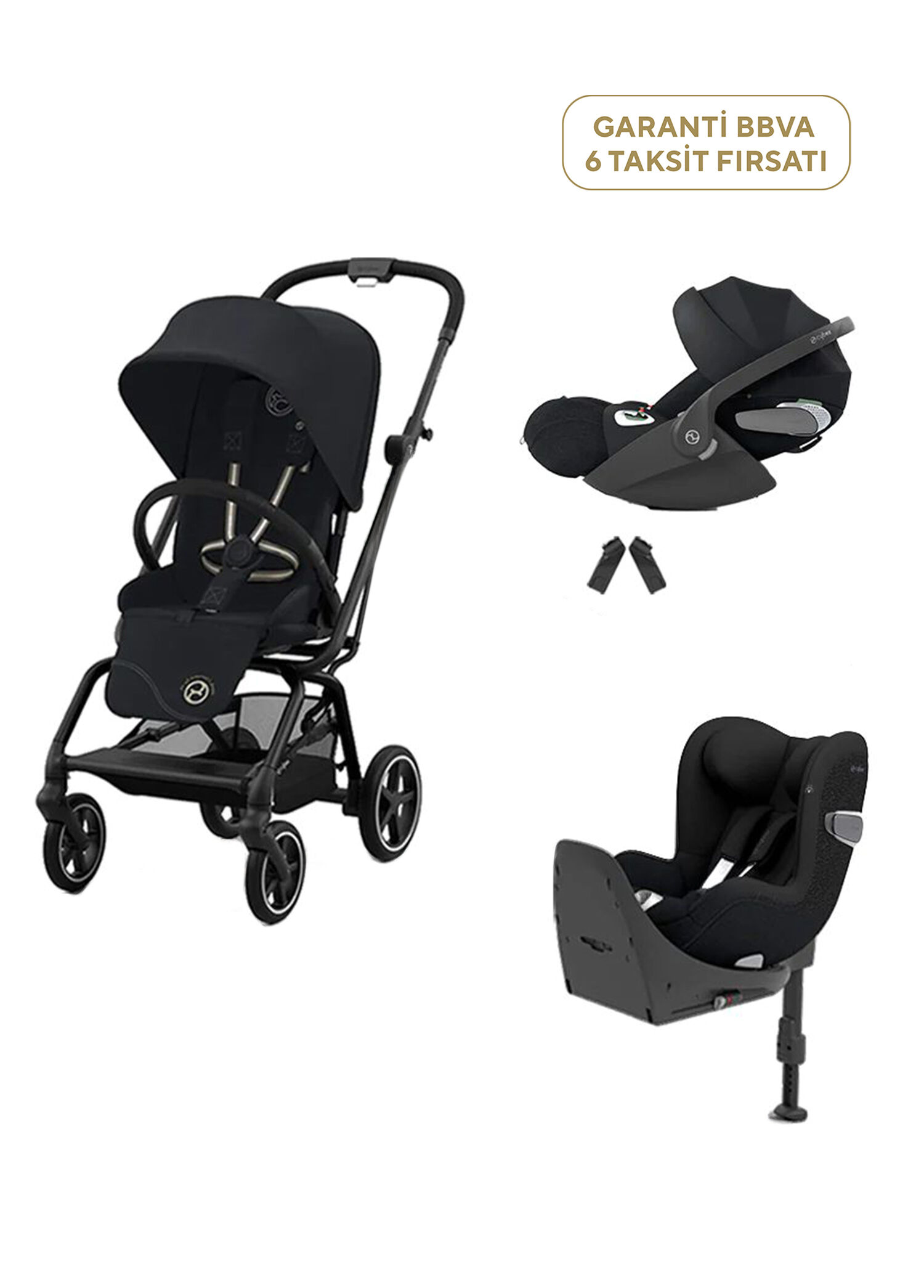 Eezy S 360 Twist2 + Cloud T 360 isize + Sirona T 360 isize + T isofix Baza+ Cybex Eezy Adaptör 5'li Seyahat Sistem Bebek Arabası