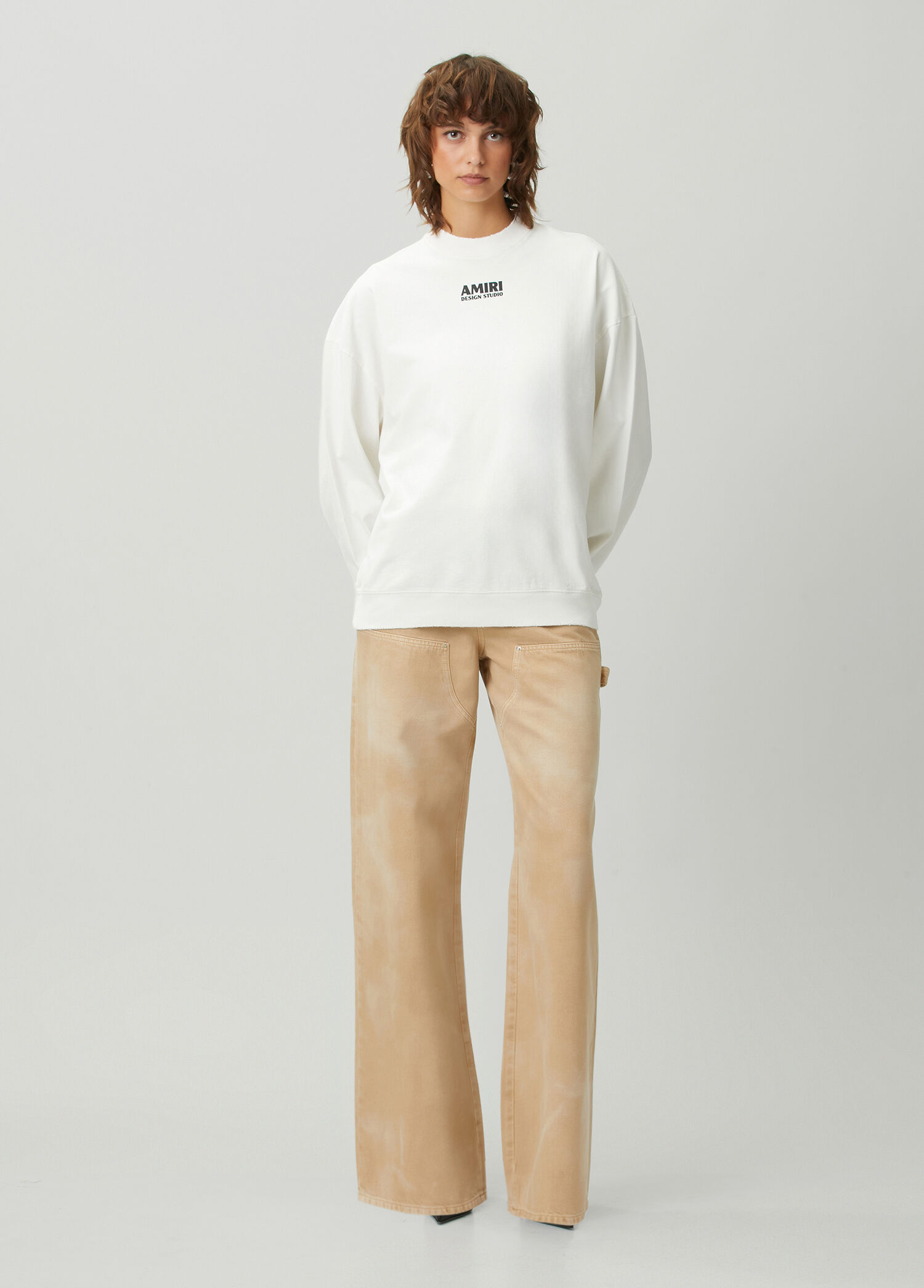 Amiri Fildişi Kadın Beyaz Logo Baskılı Sweatshirt 2076337 | Beymen