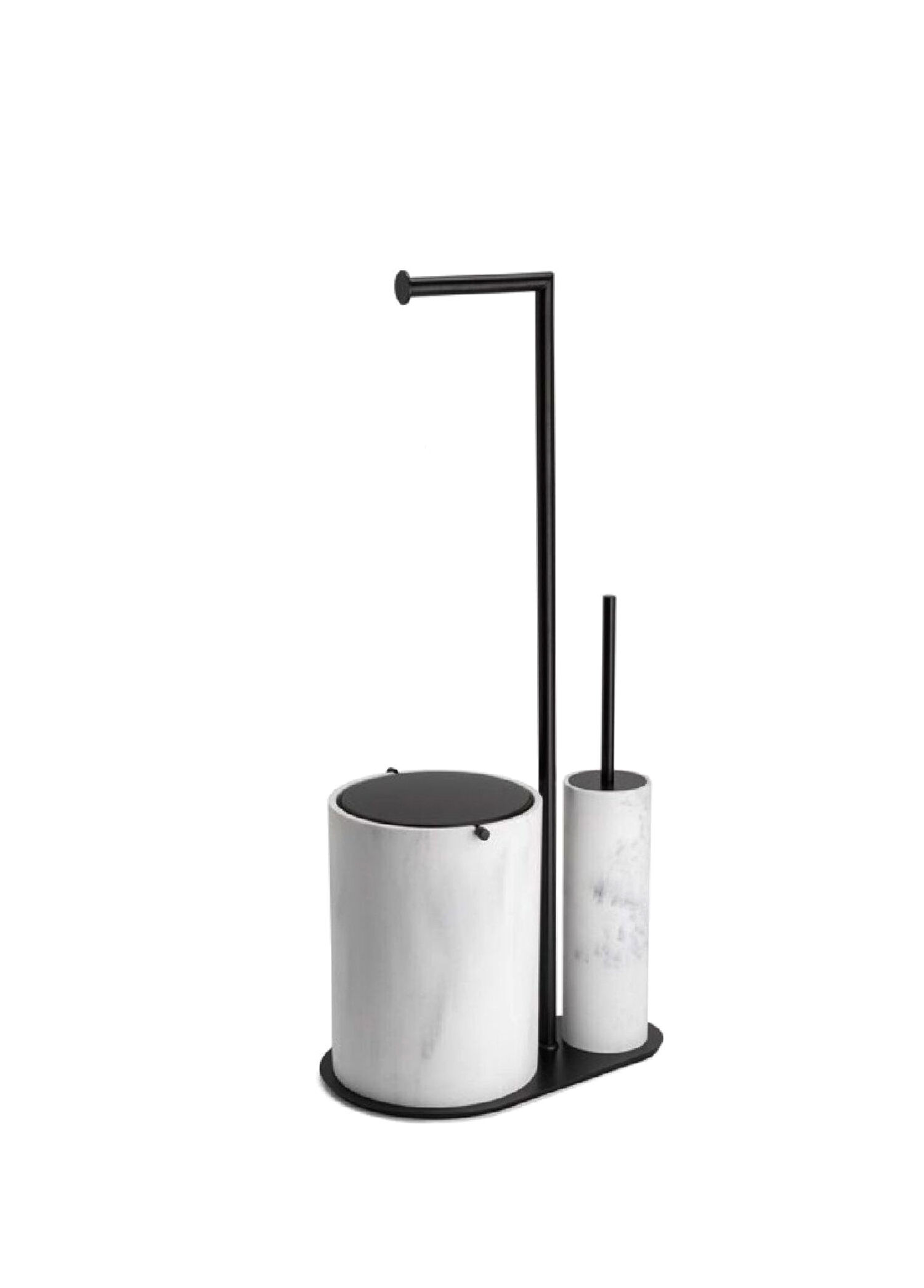 Mermer Desenili Siyah Ayaklı Banyo Seti
