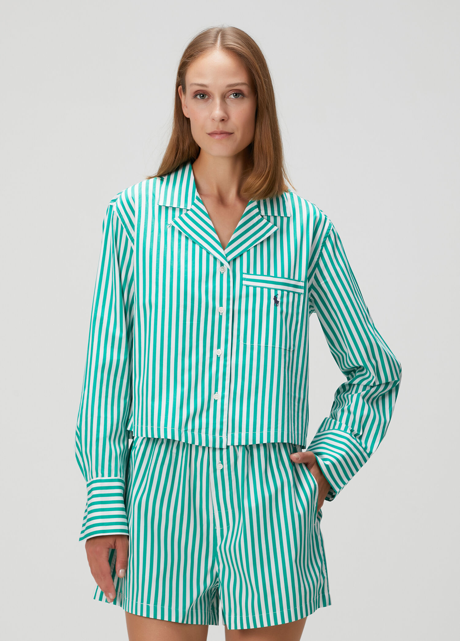 Yeşil Çizgili Pijama Takımı