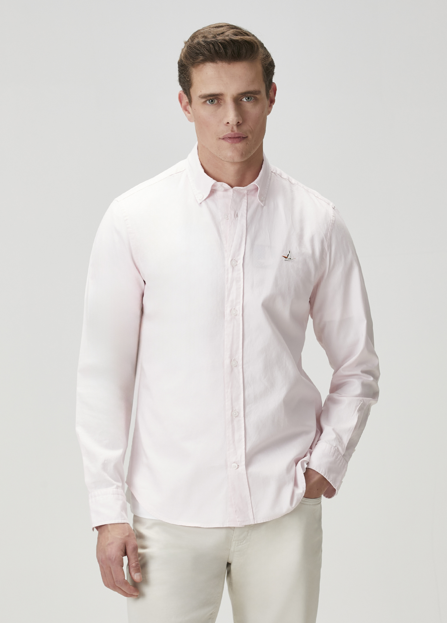 Slim Fit Pembe Gömlek_1