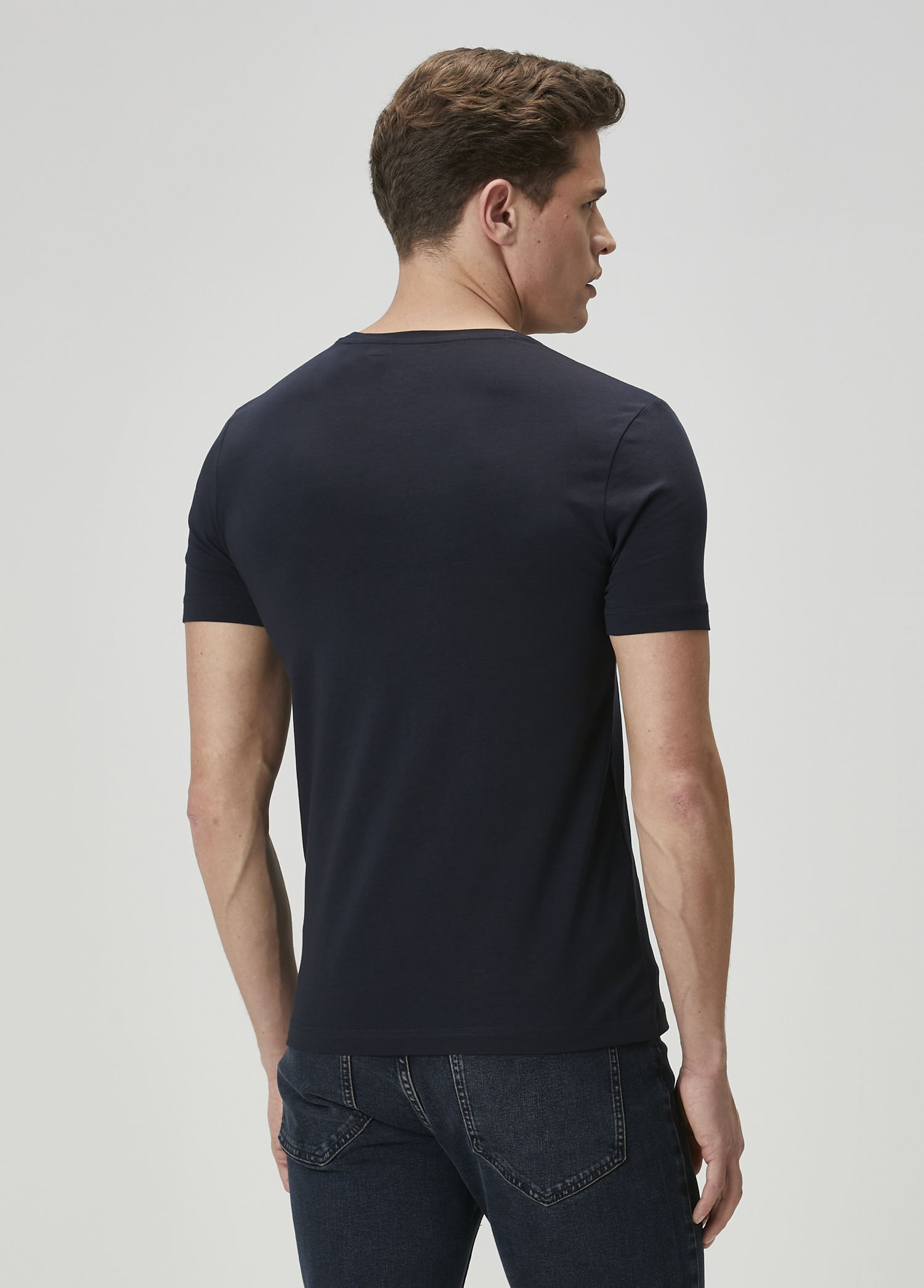 Lacivert Basic T-shirt_5