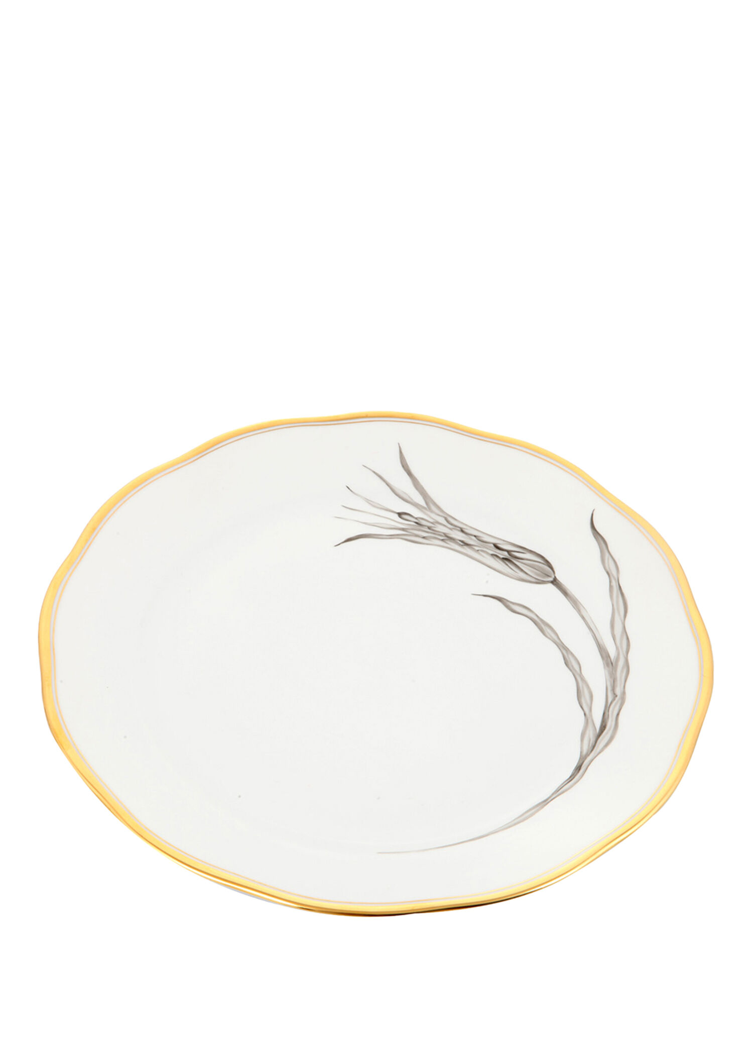Siyah Lale Desenli Porselen Yemek Tabağı 26 cm