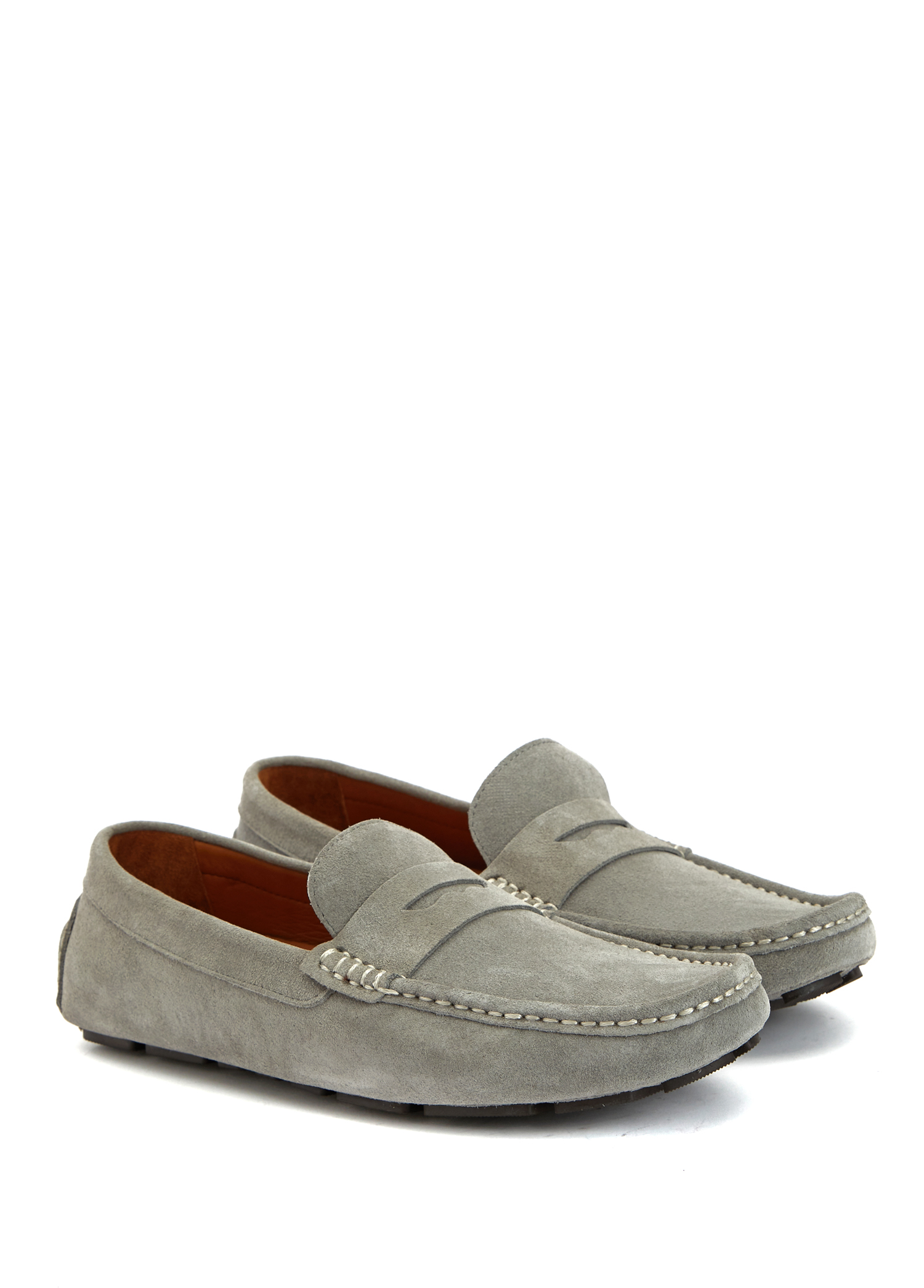 Gri Erkek Süet Loafer_1
