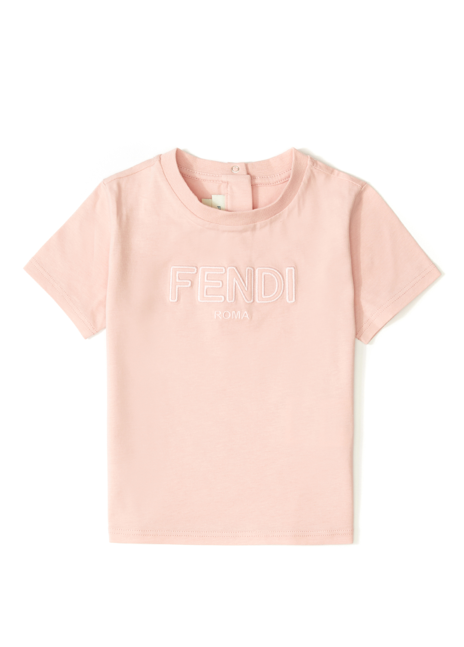 Pembe Logo Nakışlı Unisex Bebek T-shirt