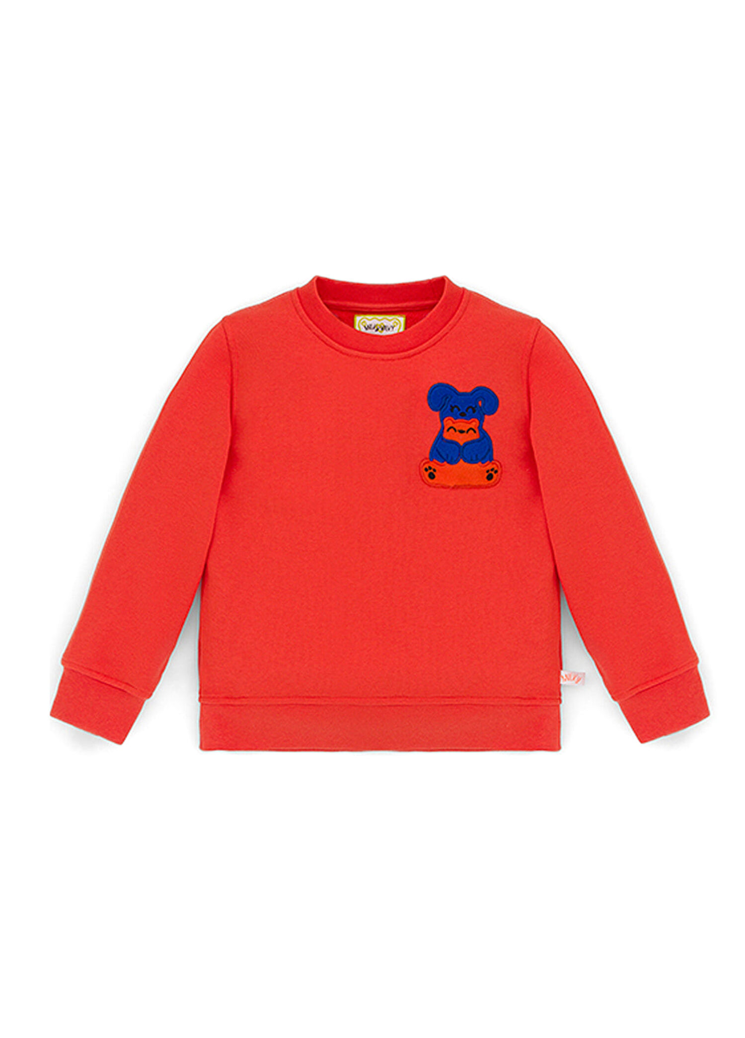 Turuncu Bisiklet Yaka Unisex Çocuk Sweatshirt