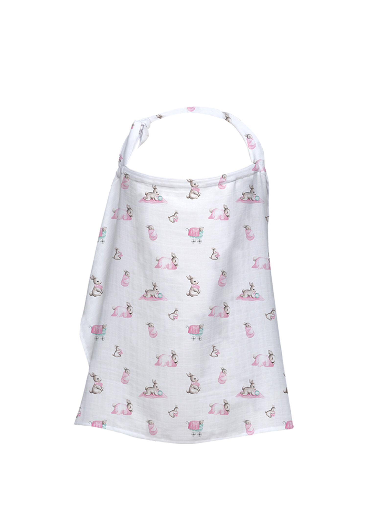 %100 Pamuk Bébé Lapin Rose Müslin Bebek Emzirme Önlüğü