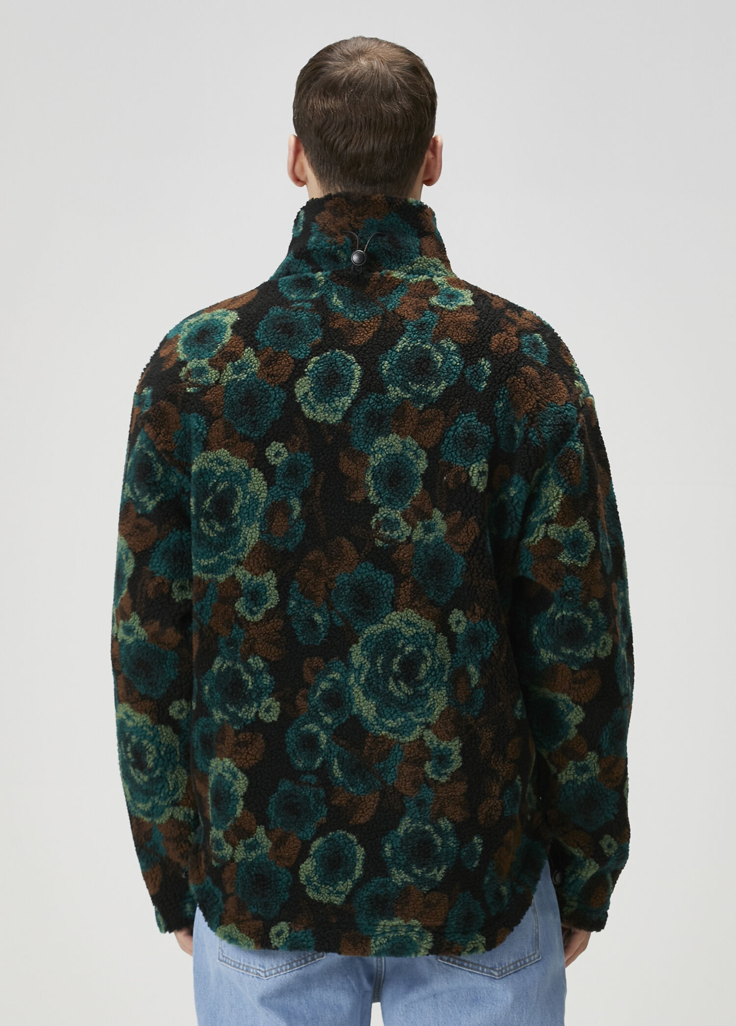 Napapijri - X Martin Rose Yeşil Jakarlı Fleece Sweatshirt - Çok Renkli