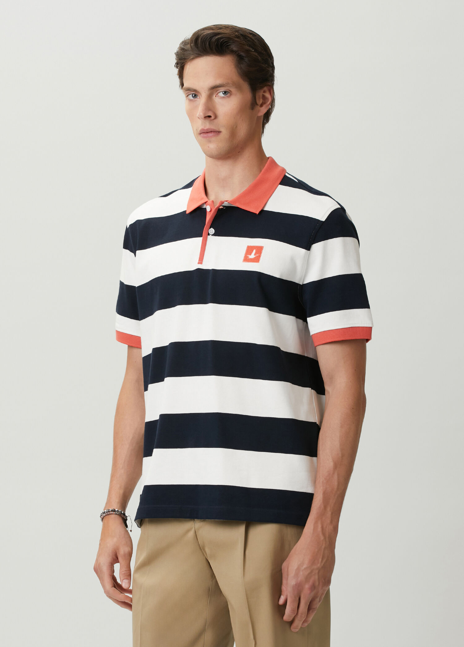 Beymen Club Lacivert-Beyaz Erkek Comfort Fit Lacivert Beyaz Polo