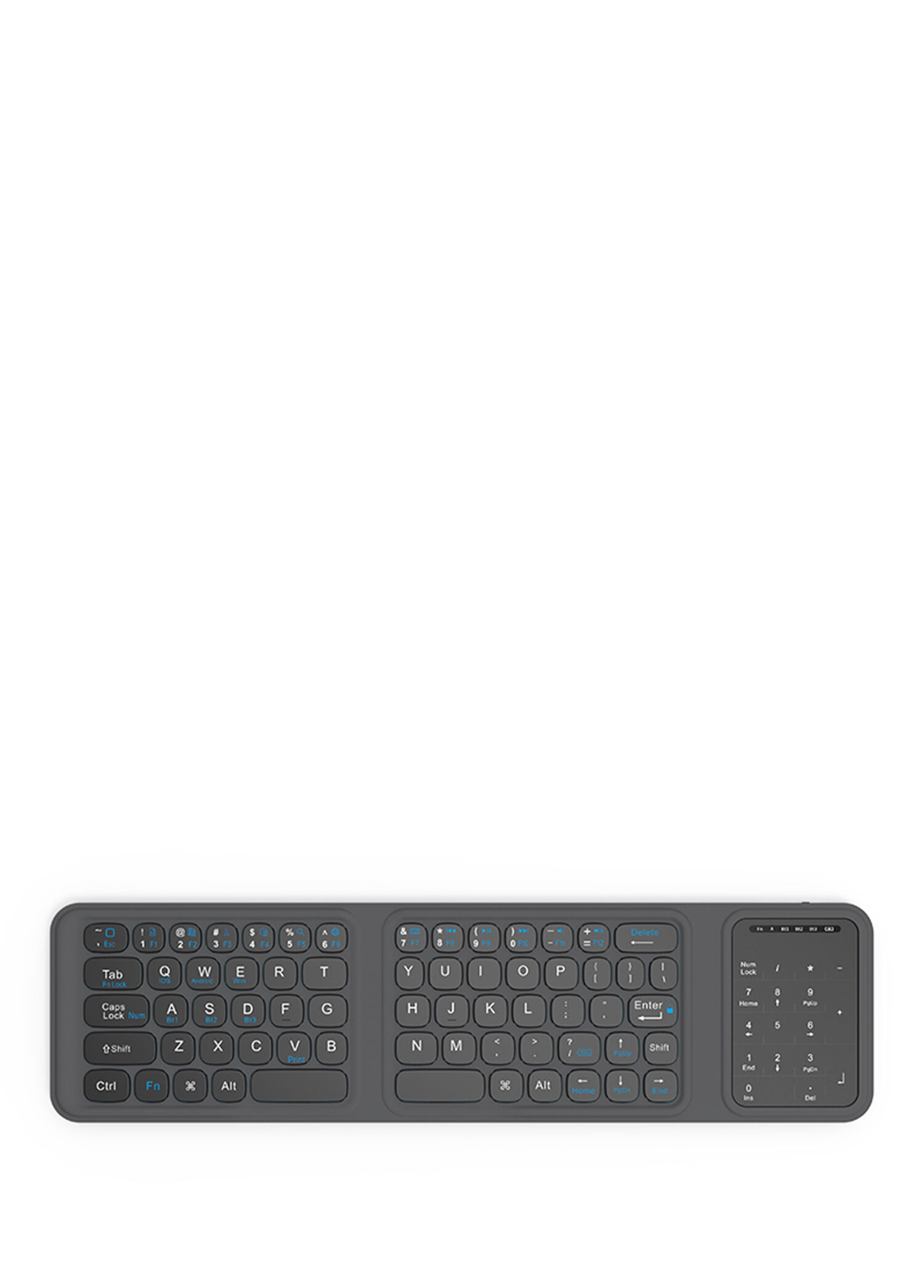 FMK-05 Gri Katlanabilir Bluetooth Klavye ve Masaüstü Telefon Standı