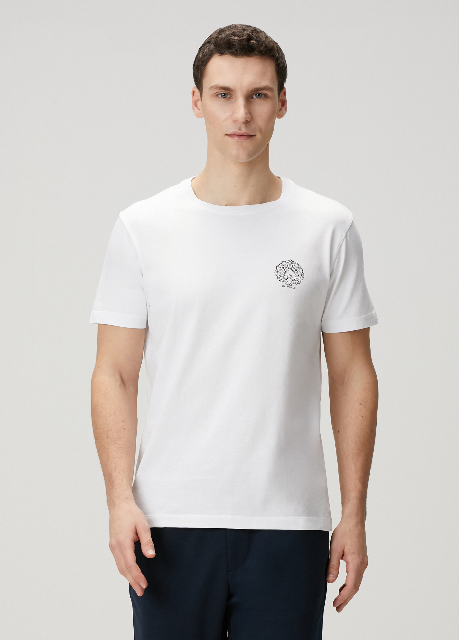 Beyaz Logo Baskılı T-shirt