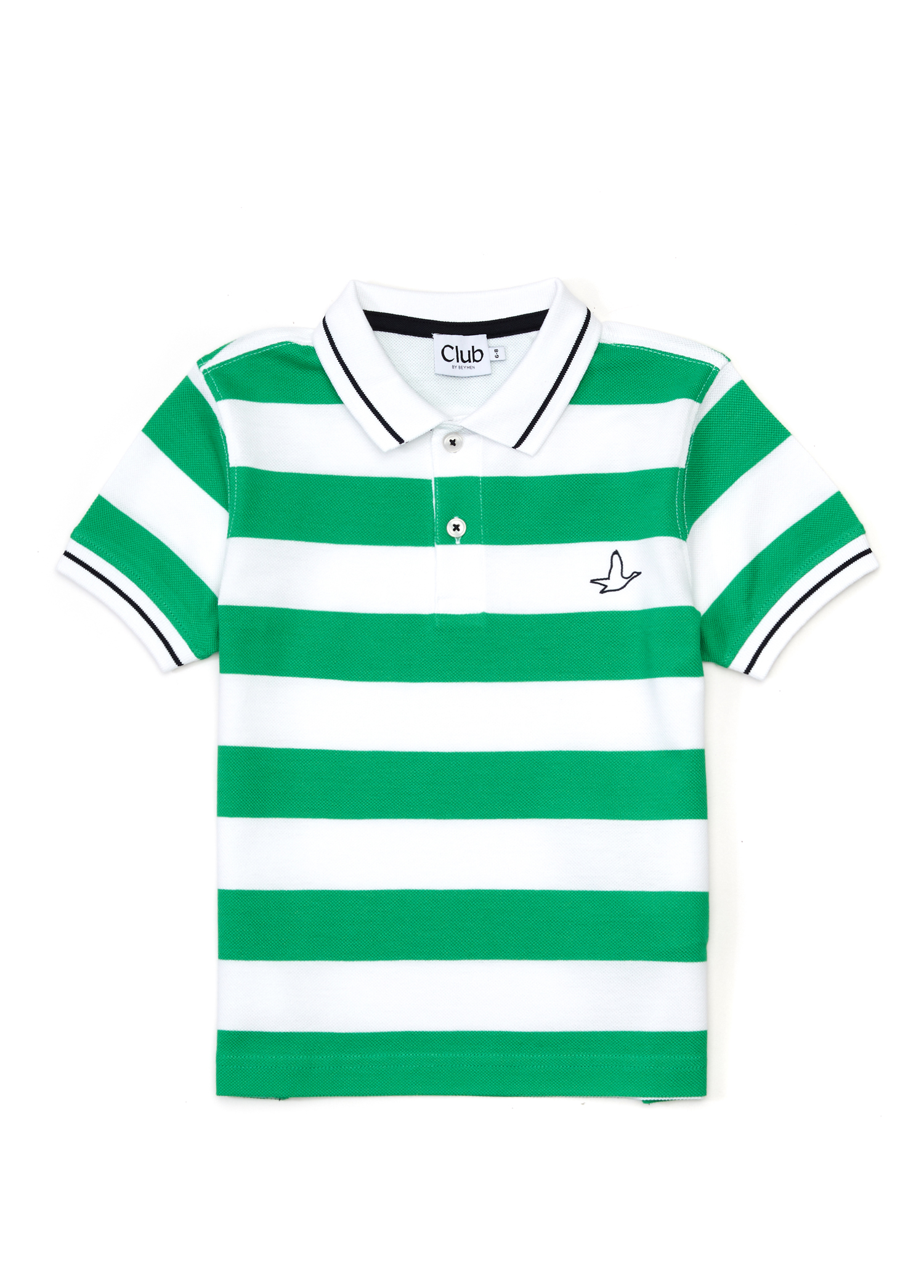 Beyaz Yeşil Polo Yaka Çocuk T-shirt