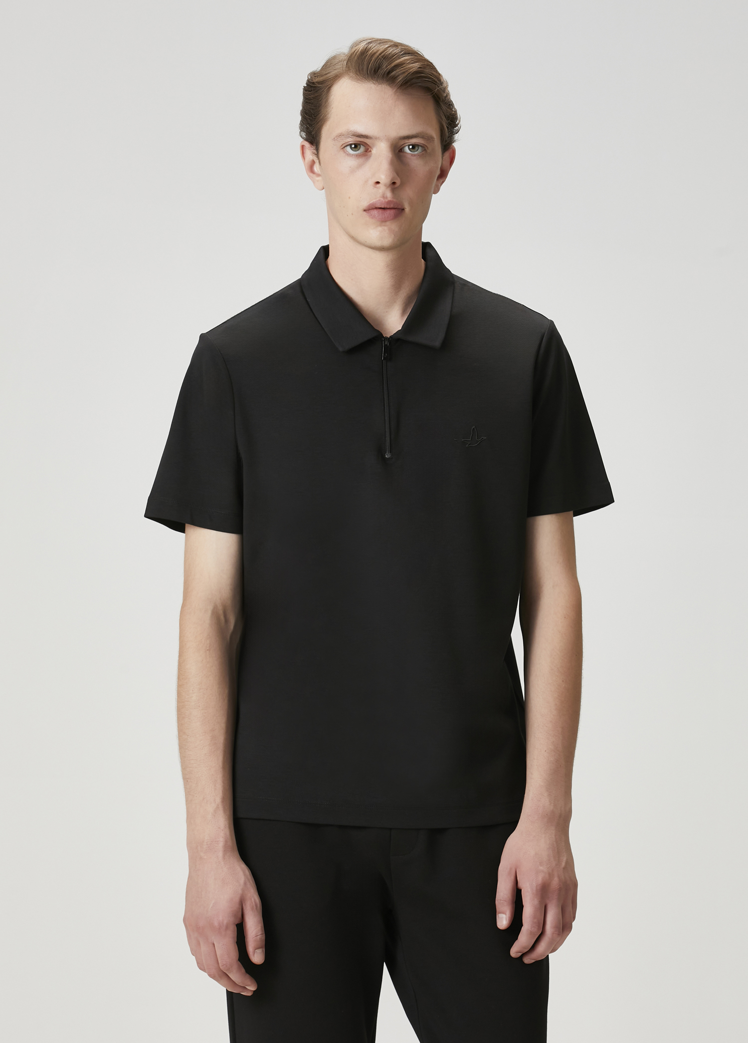 Comfort Fit Siyah Polo Yaka T-shirt