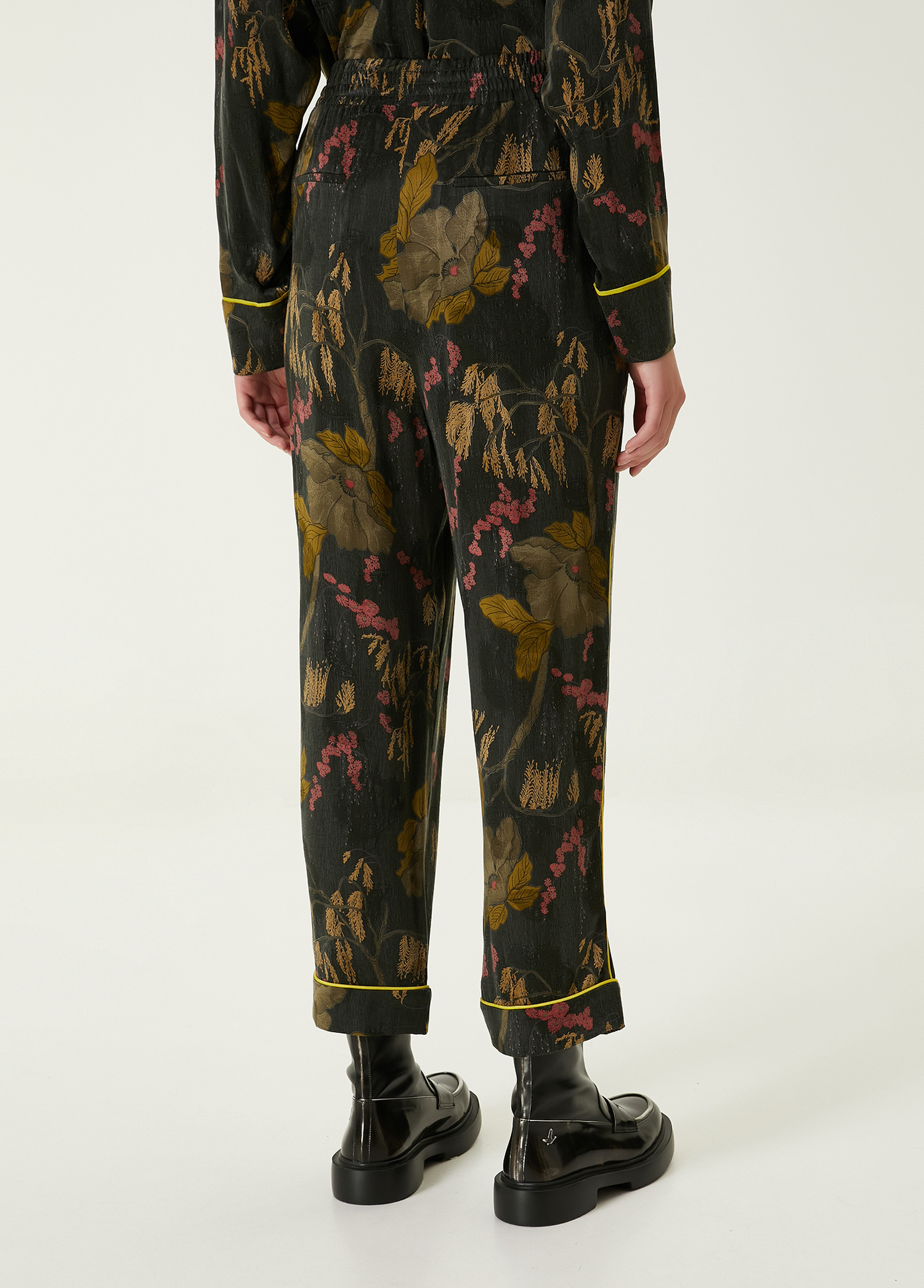 Haki Çiçekli Pijama Pantolon_4