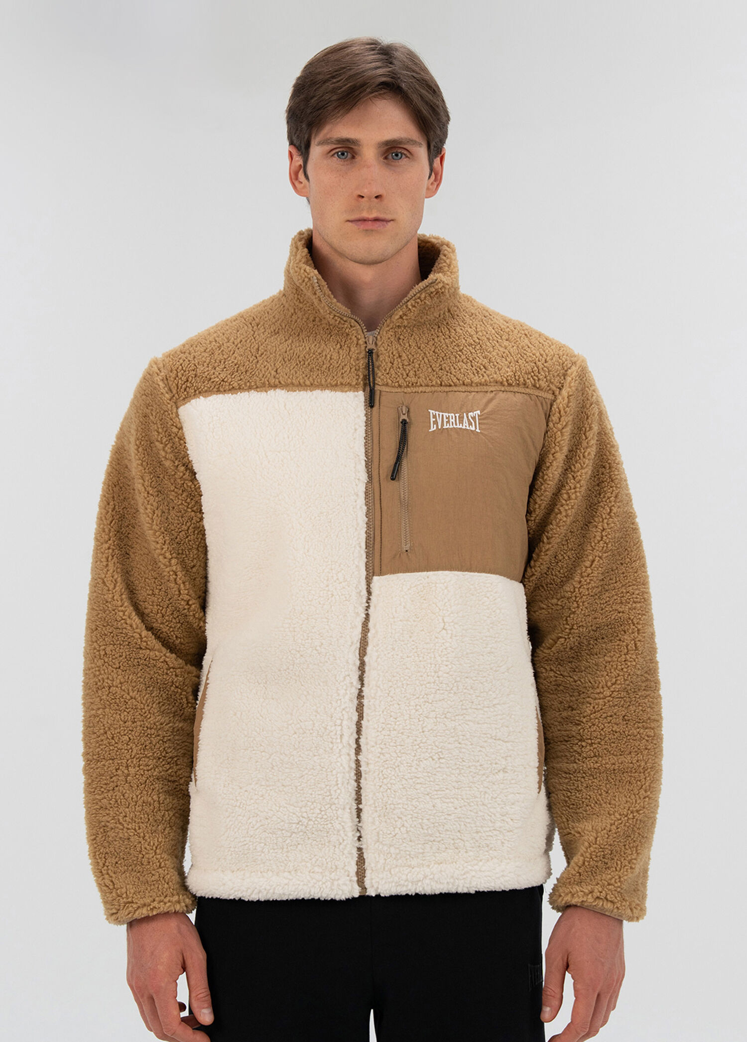 Winter Essentials Bej Fermuarlı Erkek Spor Sweatshirt