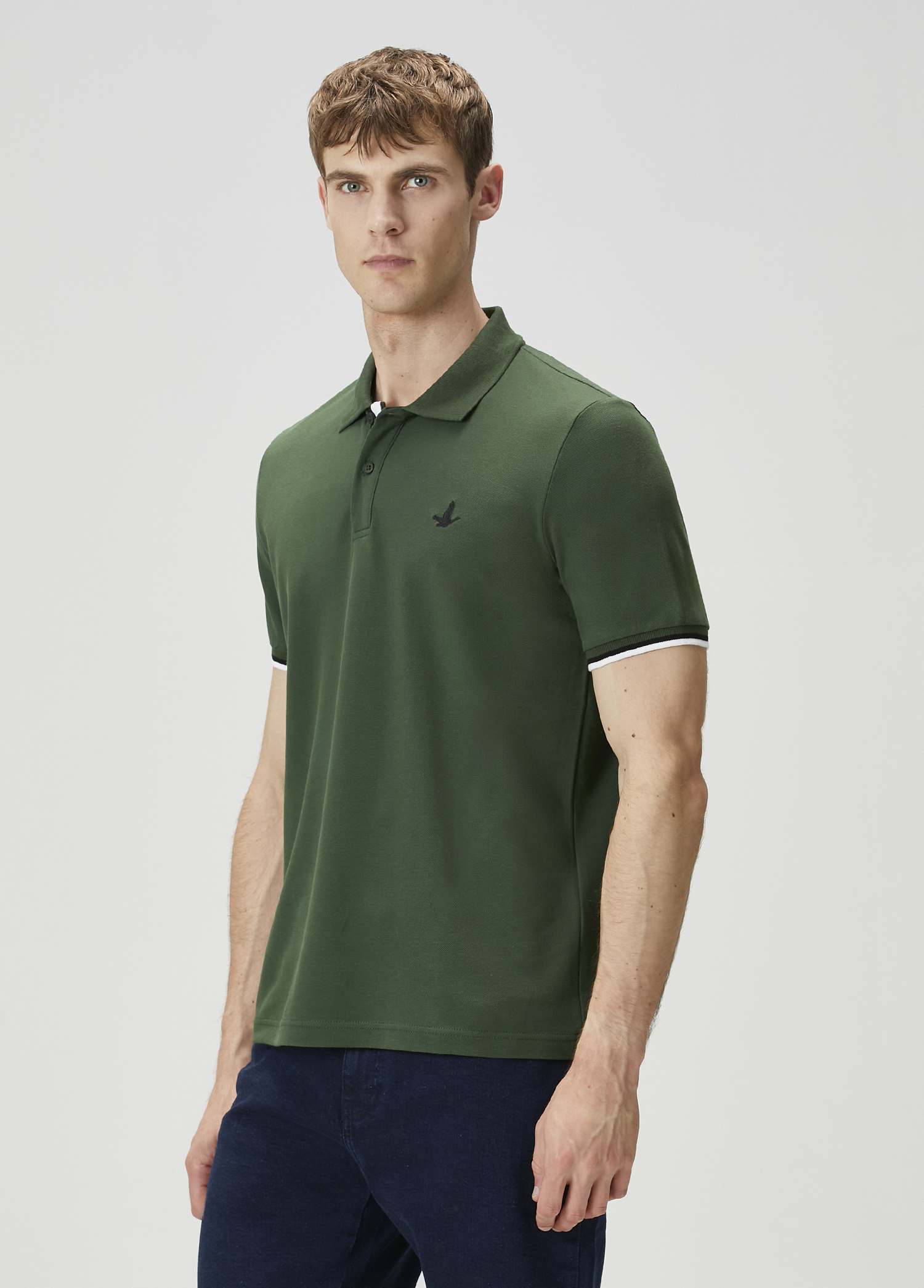 Yeşil Siyah Polo Yaka T-shirt_1