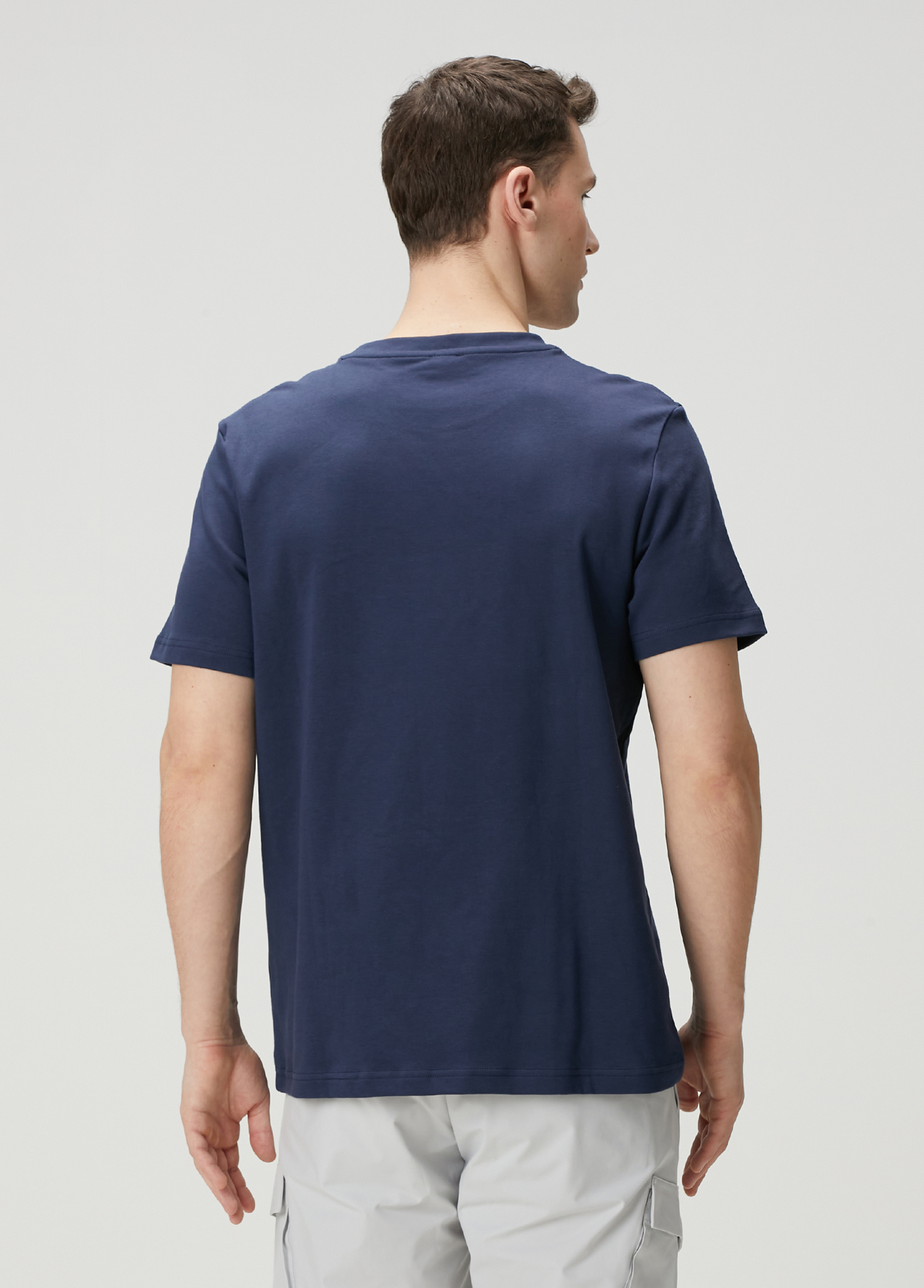 Regular Fit Lacivert Interlok T-shirt_3