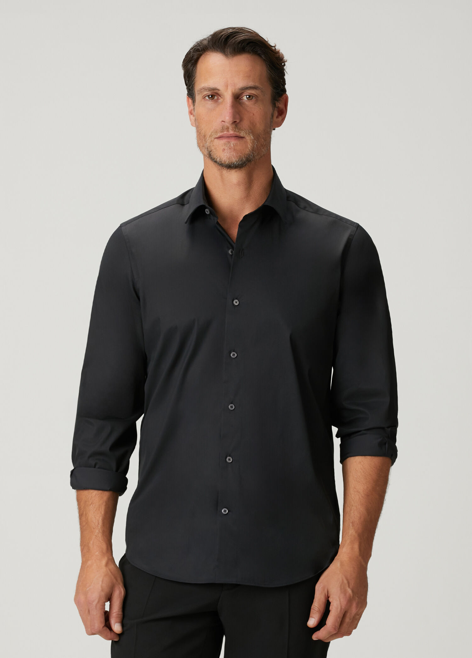 Slim Fit Siyah Gömlek