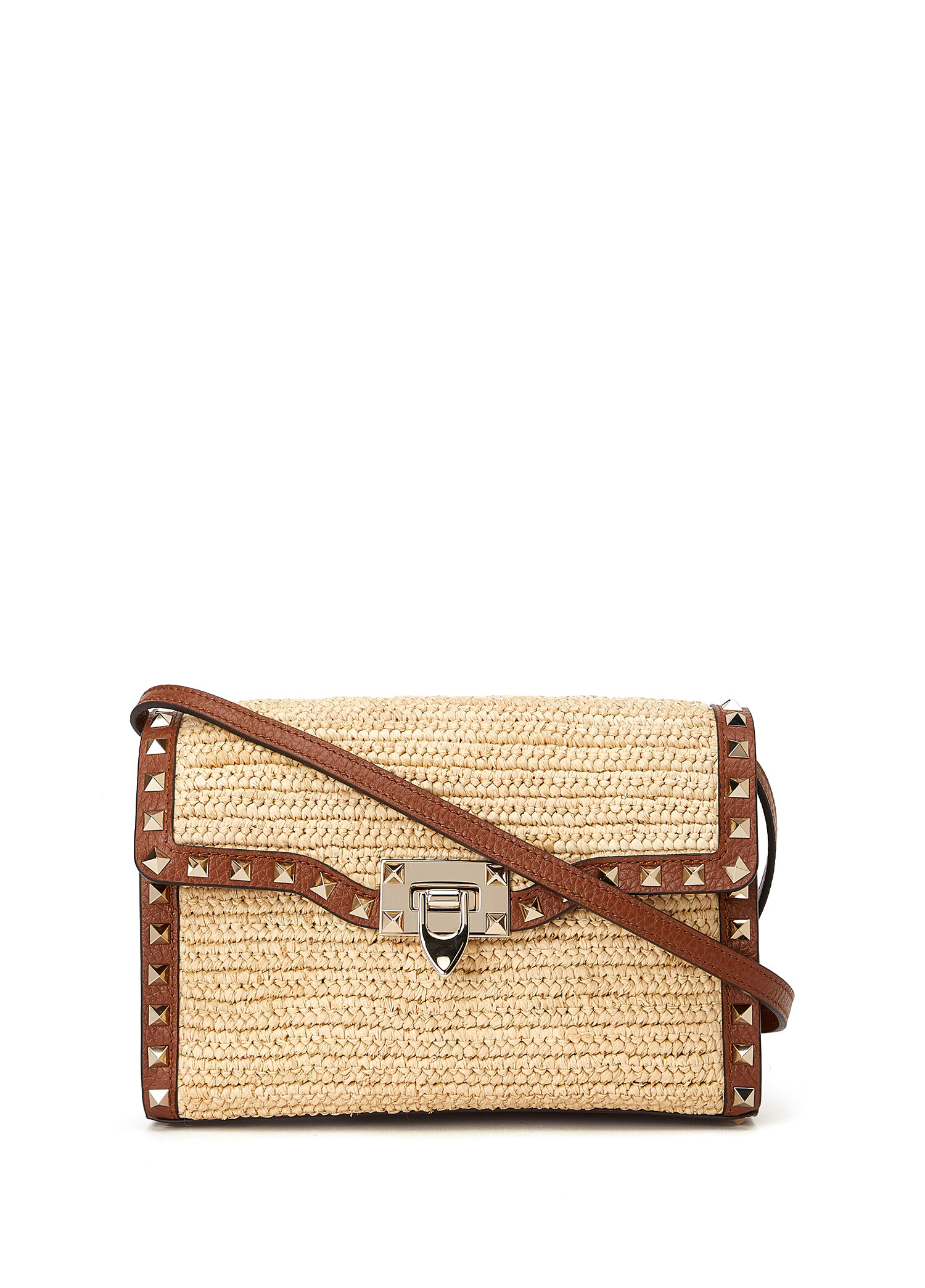 Rockstud Small Bej Kadın Hasır Plaj Çantası