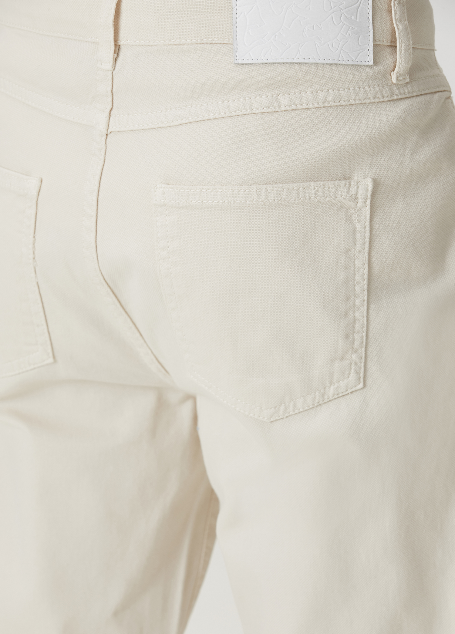 Slim Fit Kırık Beyaz Spor Pantolon_4
