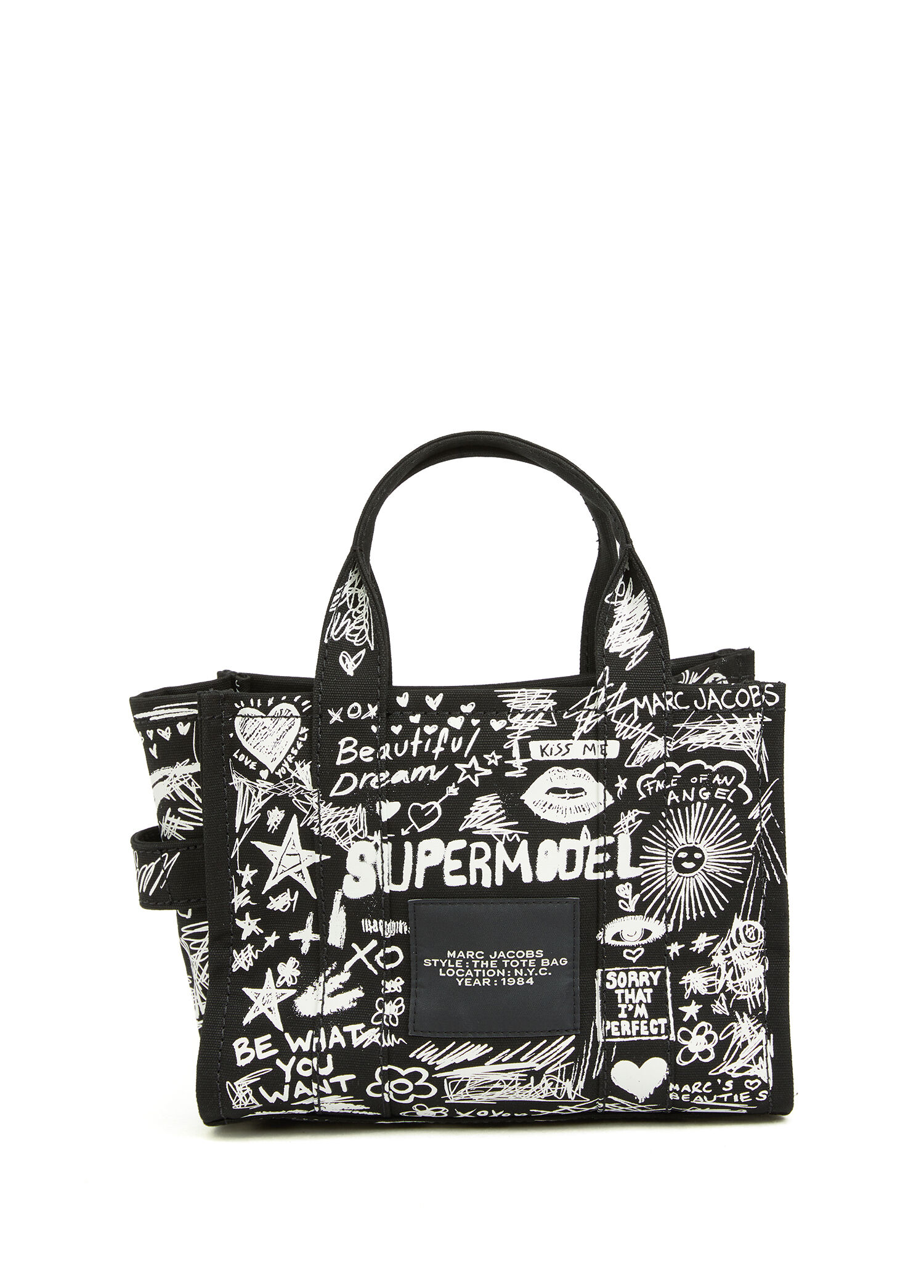 Small Tote Siyah Kadın Kanvas Alışveriş Çantası