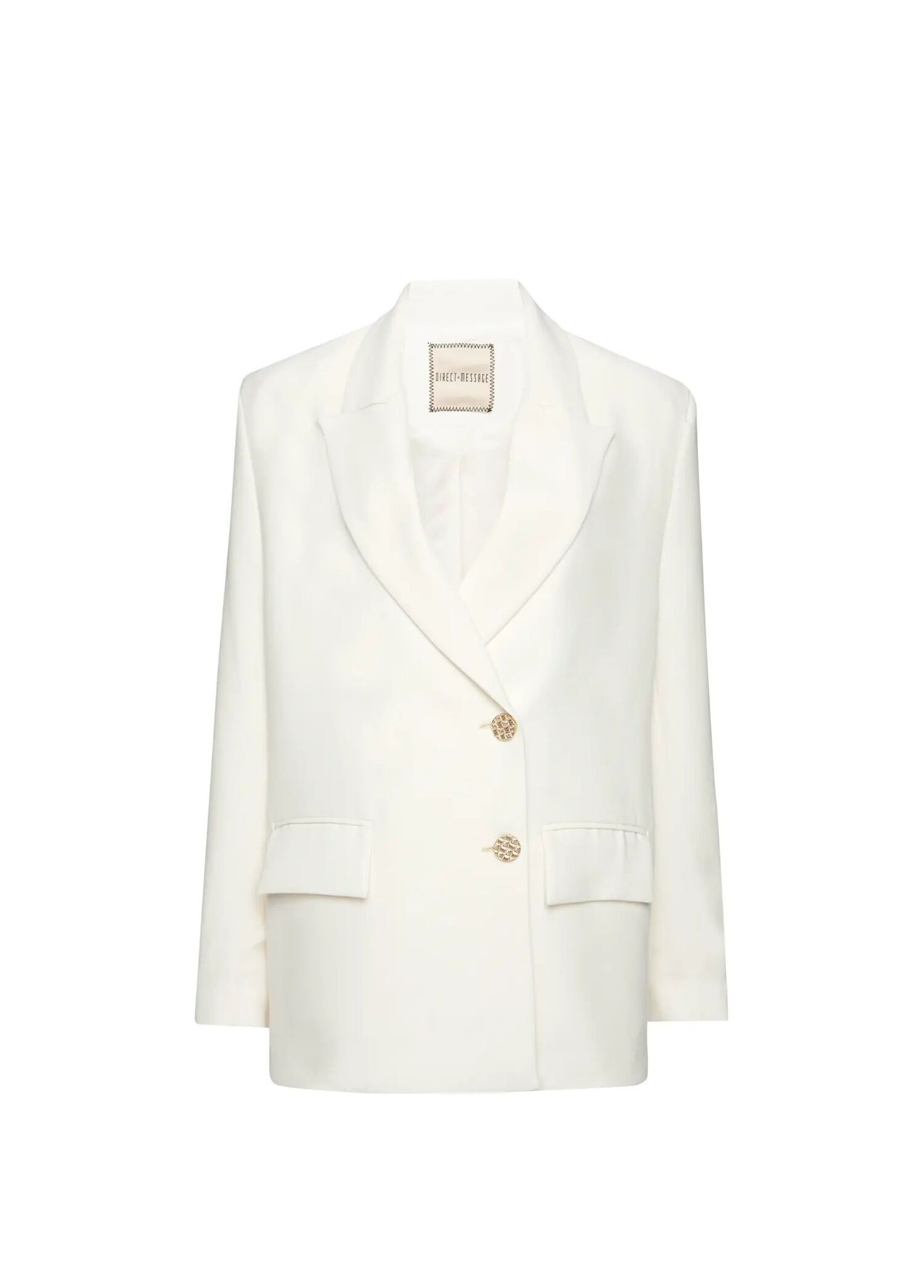 Carine Ekru Kruvaze Kadın Oversize Ceket