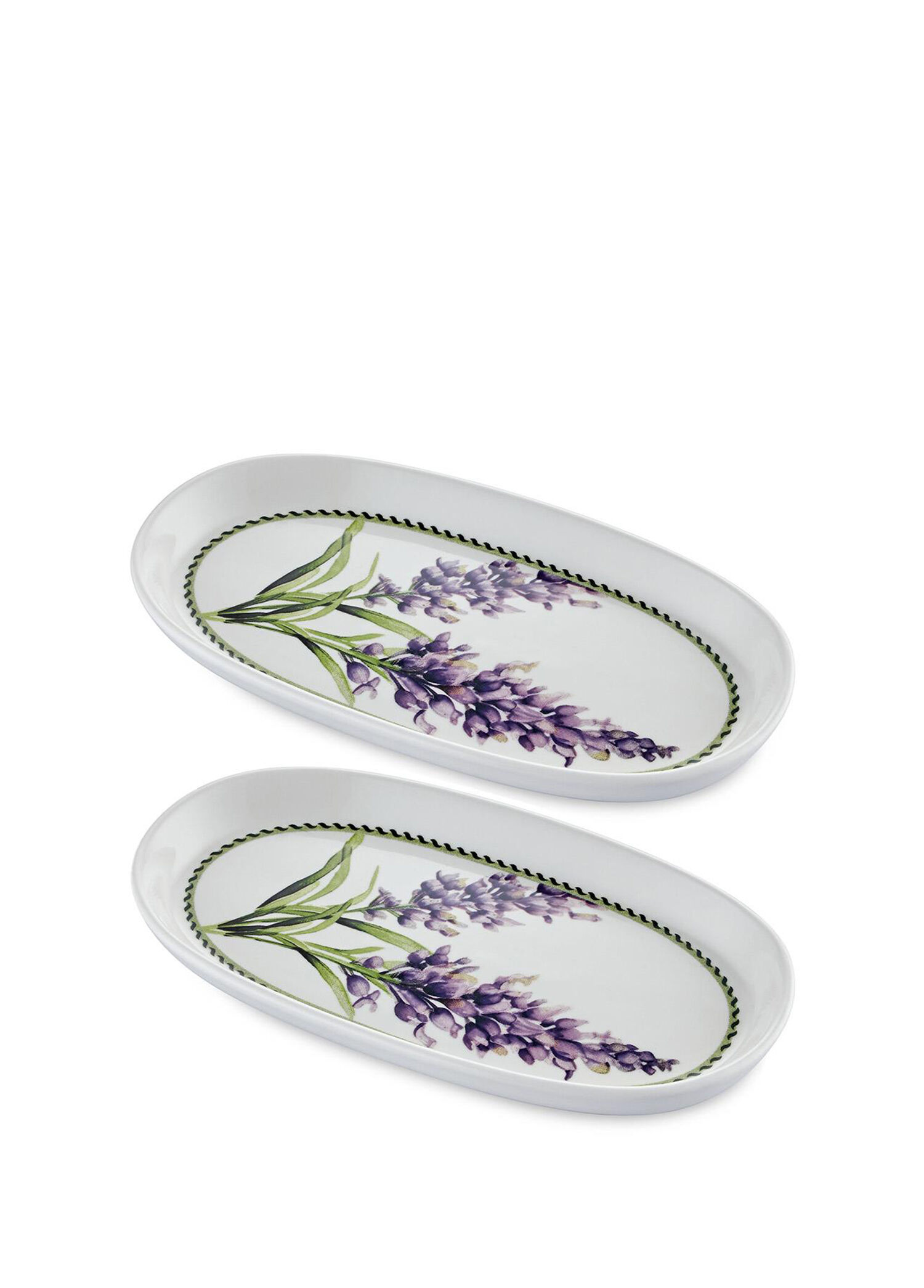Provence Beyaz Seramik Oval 2'li Servis Tabağı Seti