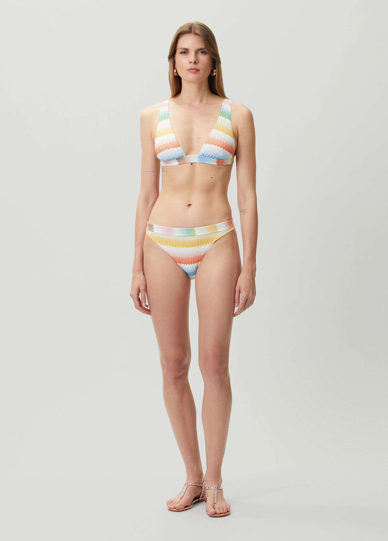 Colorblocked Desenli Bikini Takımı