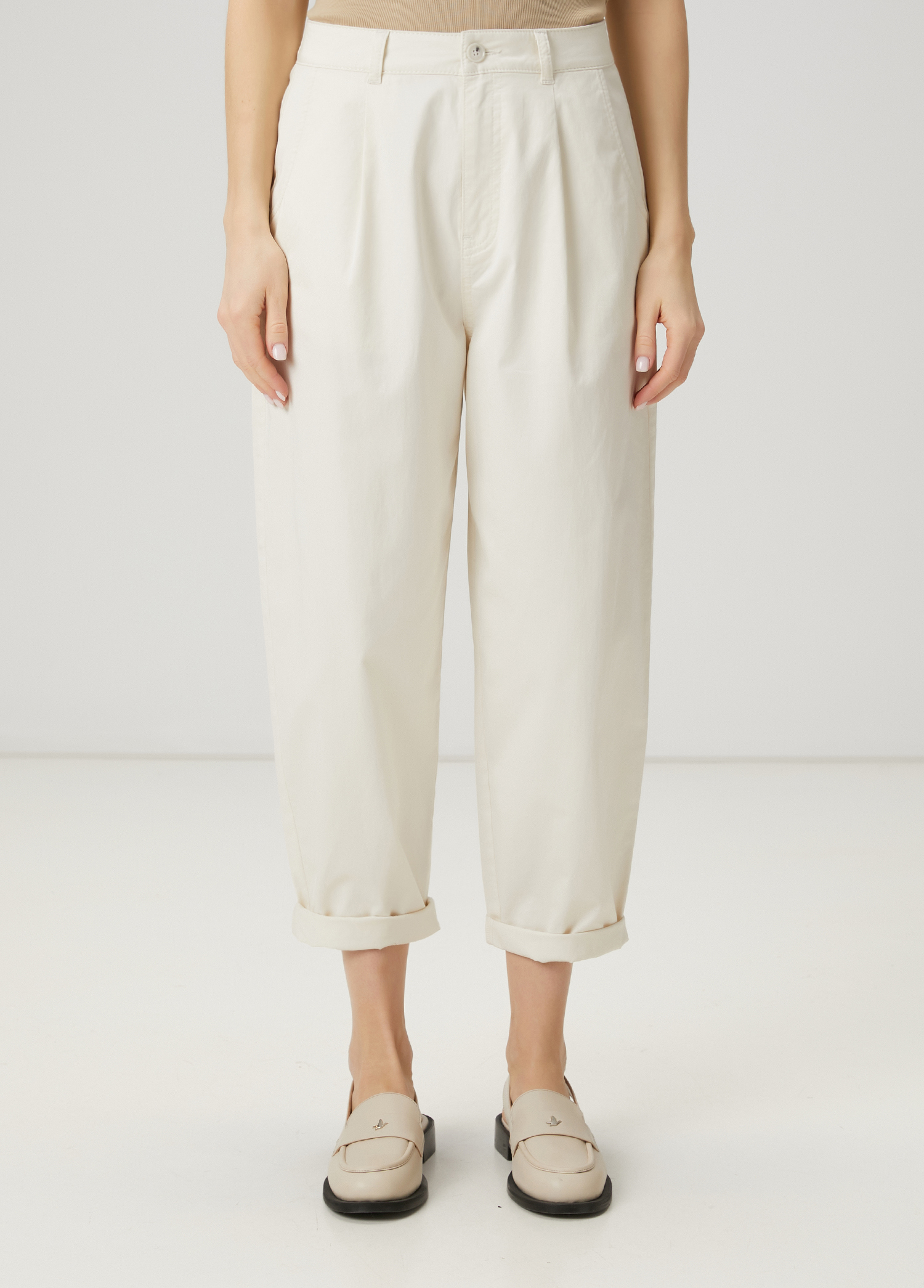 Kırık Beyaz Gabardin Chino Pantolon_1