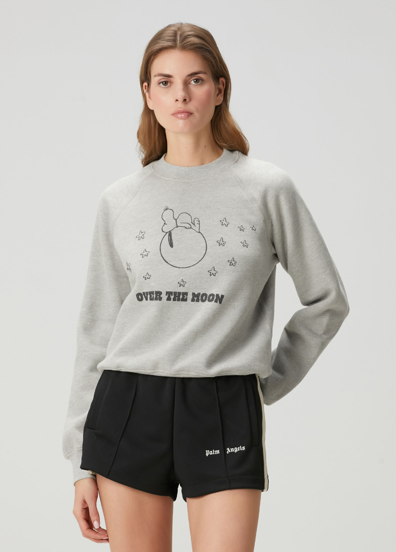 Snoopy Moon Gri Sweatshirt