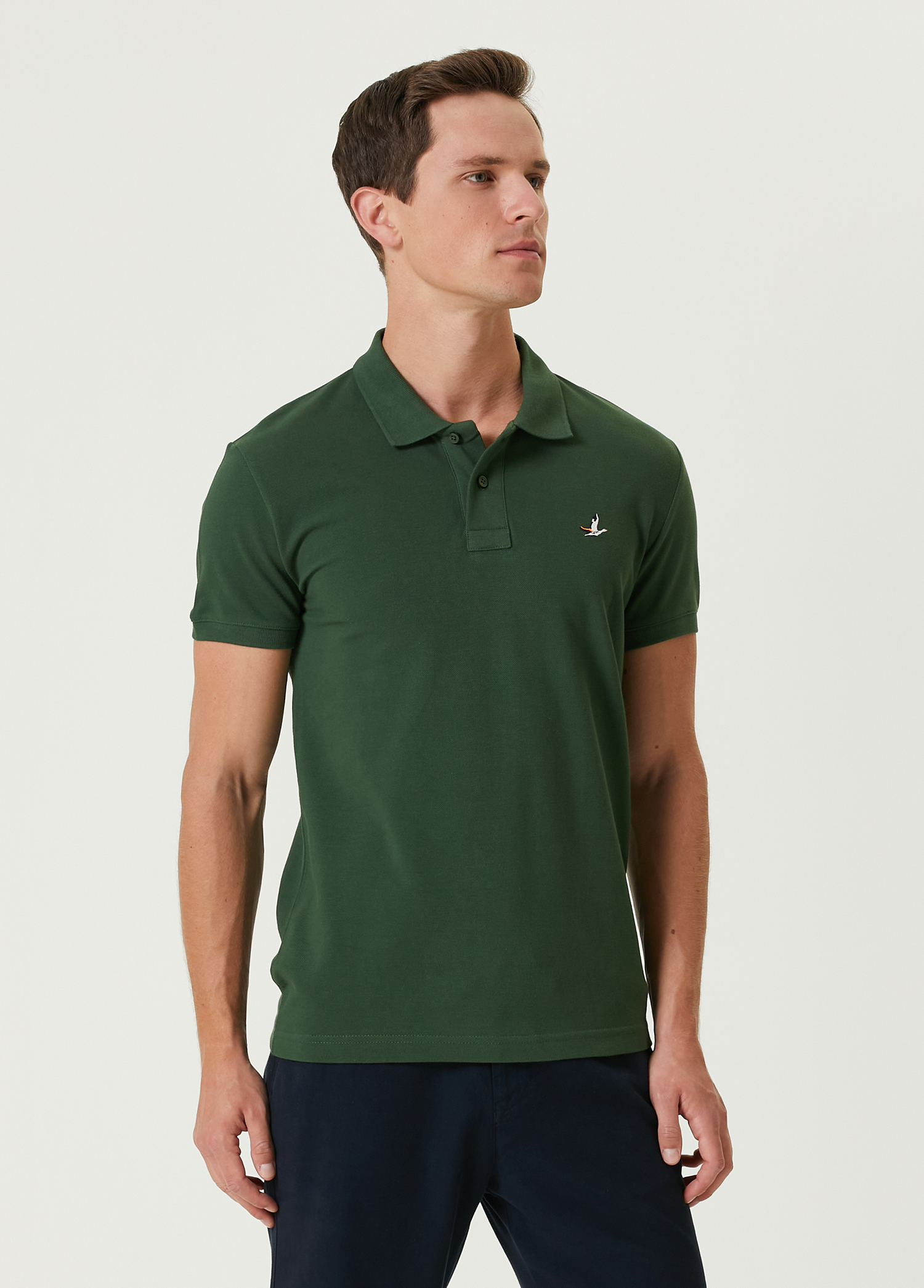 Slim Fit Yeşil Polo Yaka T-shirt_1