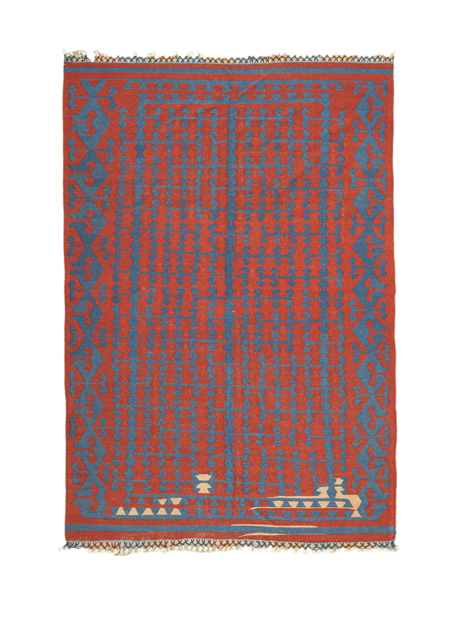 Ihlara El Dokuma Kırmızı Yünlü Kilim 195 x 281 cm