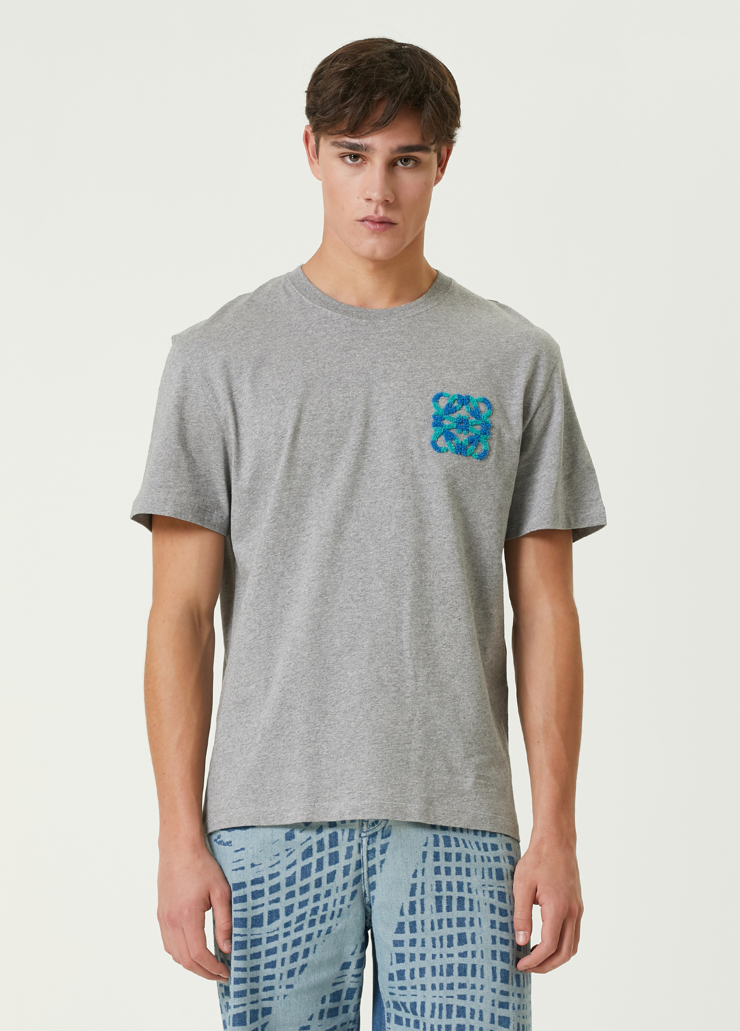 Gri Logo Detaylı T-shirt