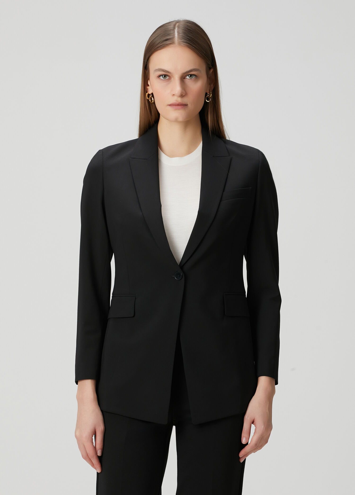 Etienette Siyah Yün Blazer