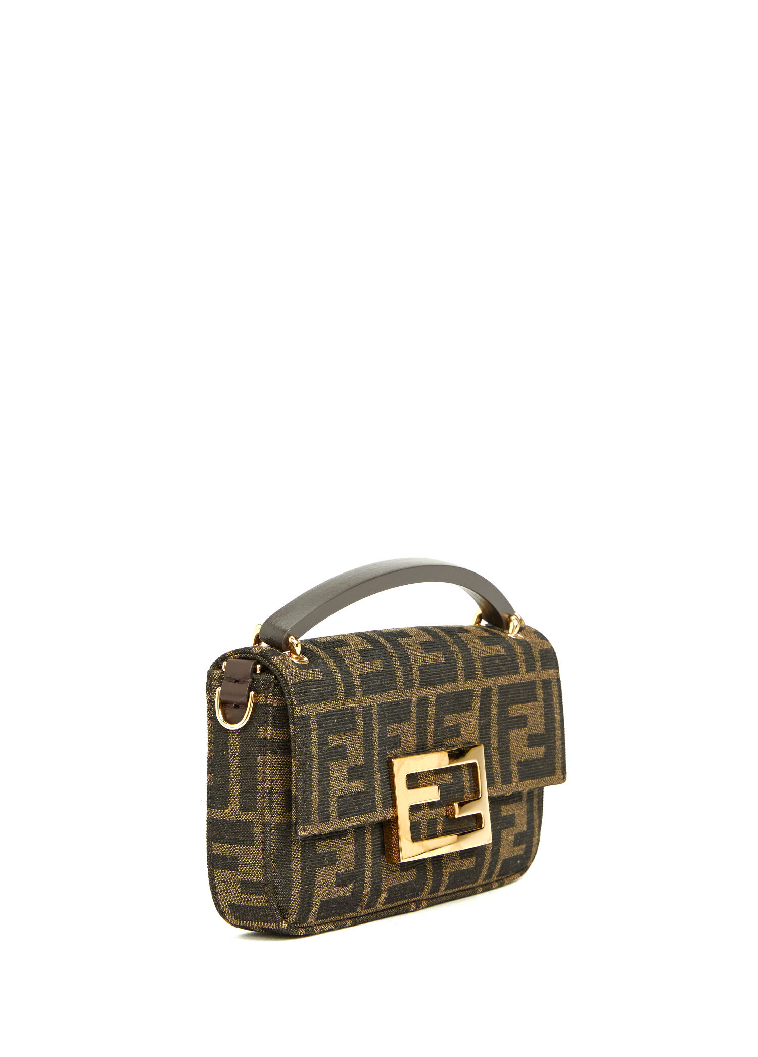 Fendi Kahverengi Kadın Baguette Kahverengi Logo Desenli Kadın