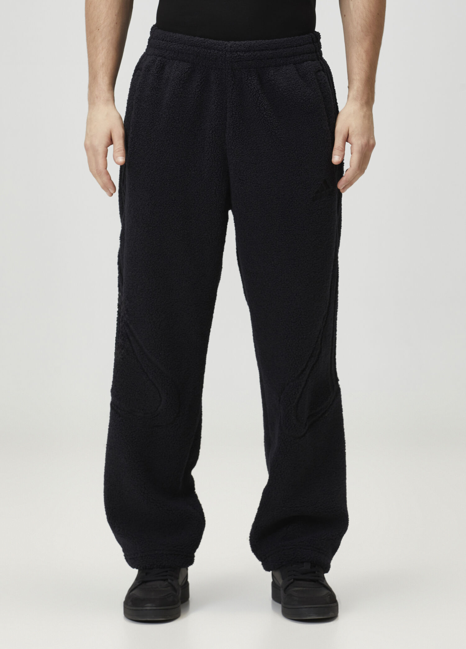 Adidas - Borg Fleece Team Geist Siyah Pantolon - Siyah