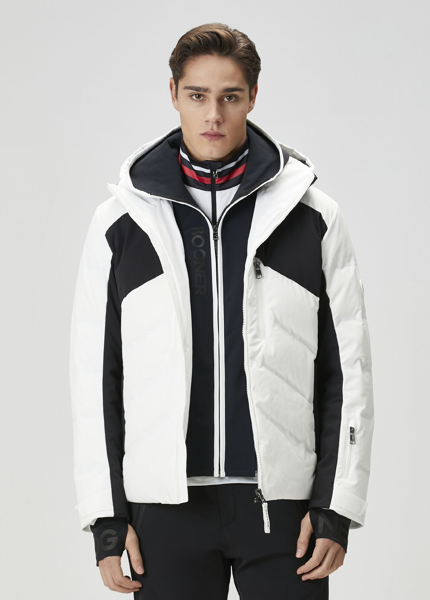 Jervis Beyaz Kapüşonlu Puff Kayak Montu