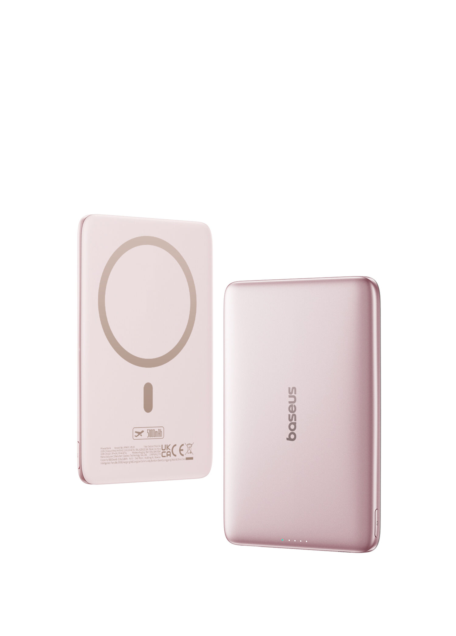 Picogo 0.3'' Pembe Ultra İnce 5000 mAh MagSafe Kablosuz Powerbank