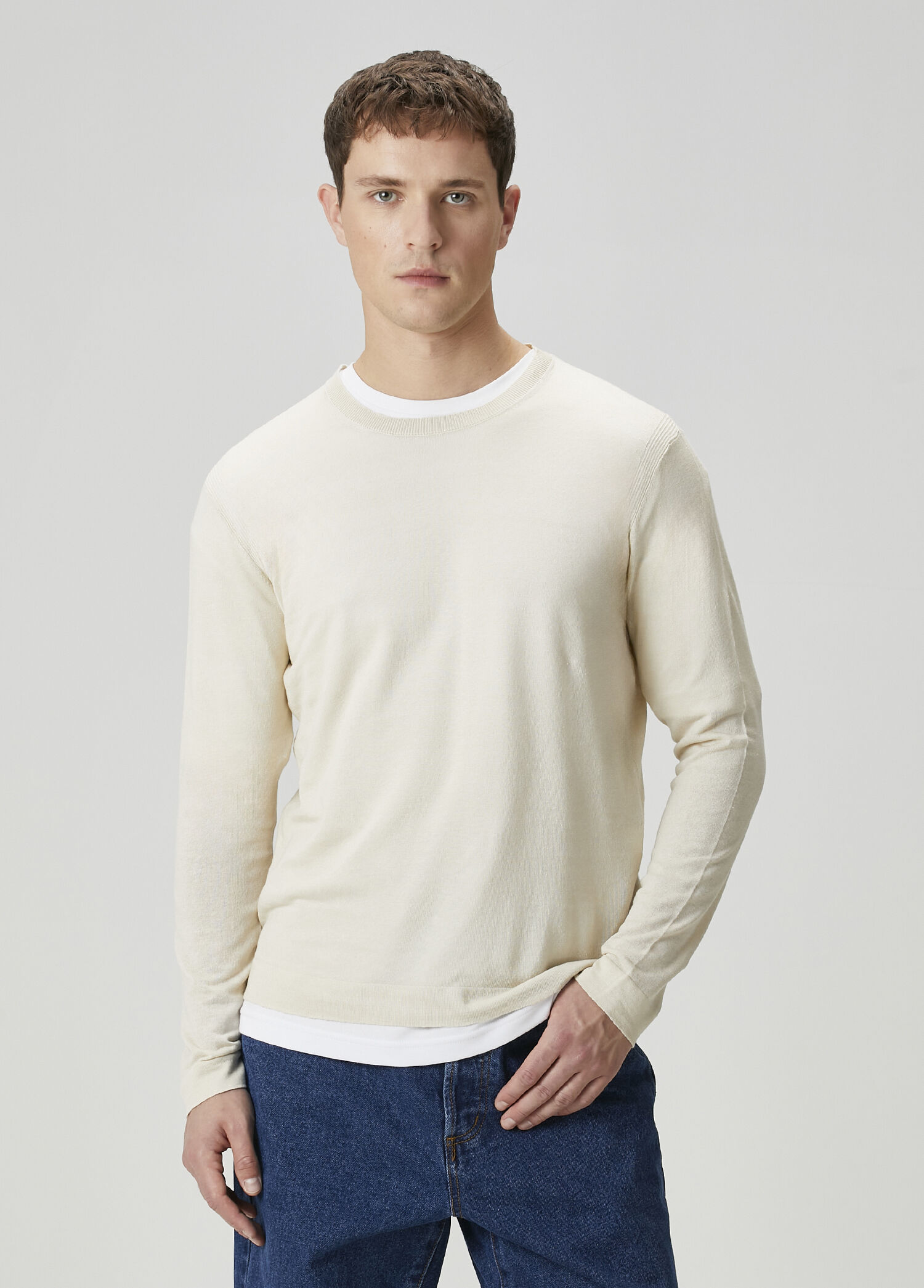 Beige Linen Sweater