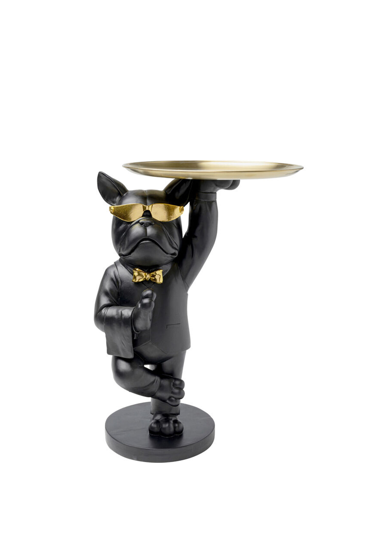 Side Table Cool Bulldog Tray Black Yan Sehpa