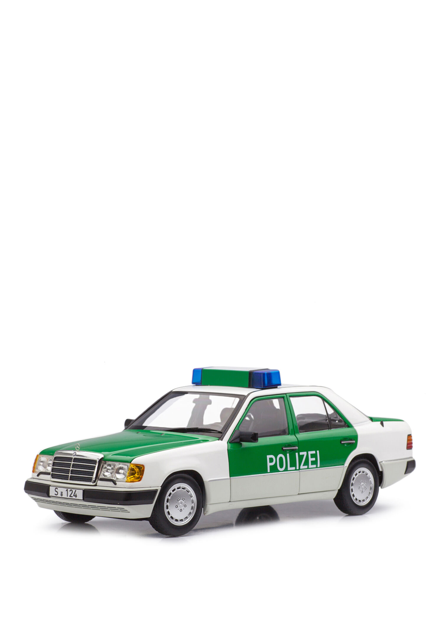 1:18 1992 Mercedes Benz 230E W124 Limousine Polizei Model Araba
