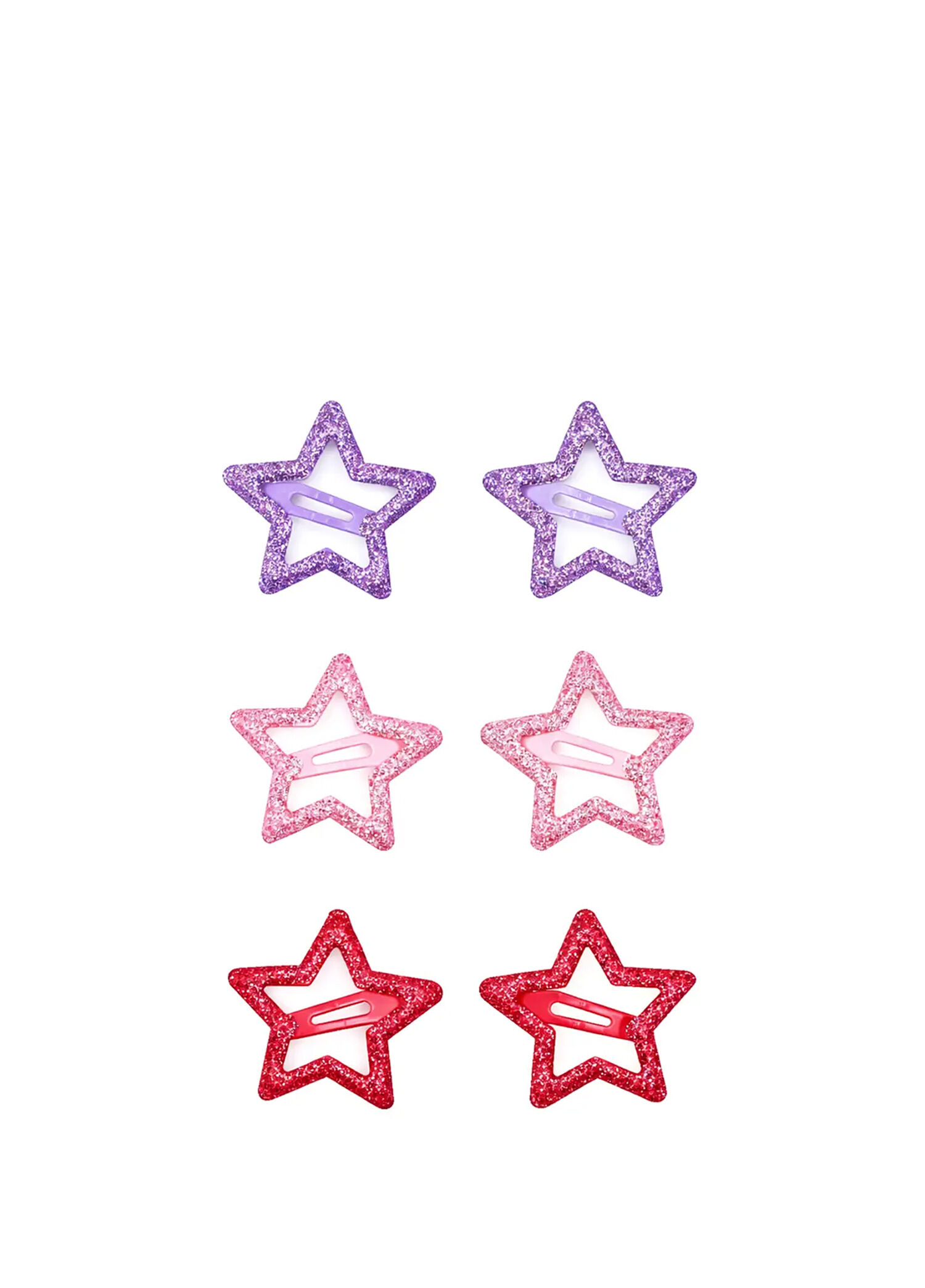 Lila Metal Glitter Yıldız Kız Çocuk Toka