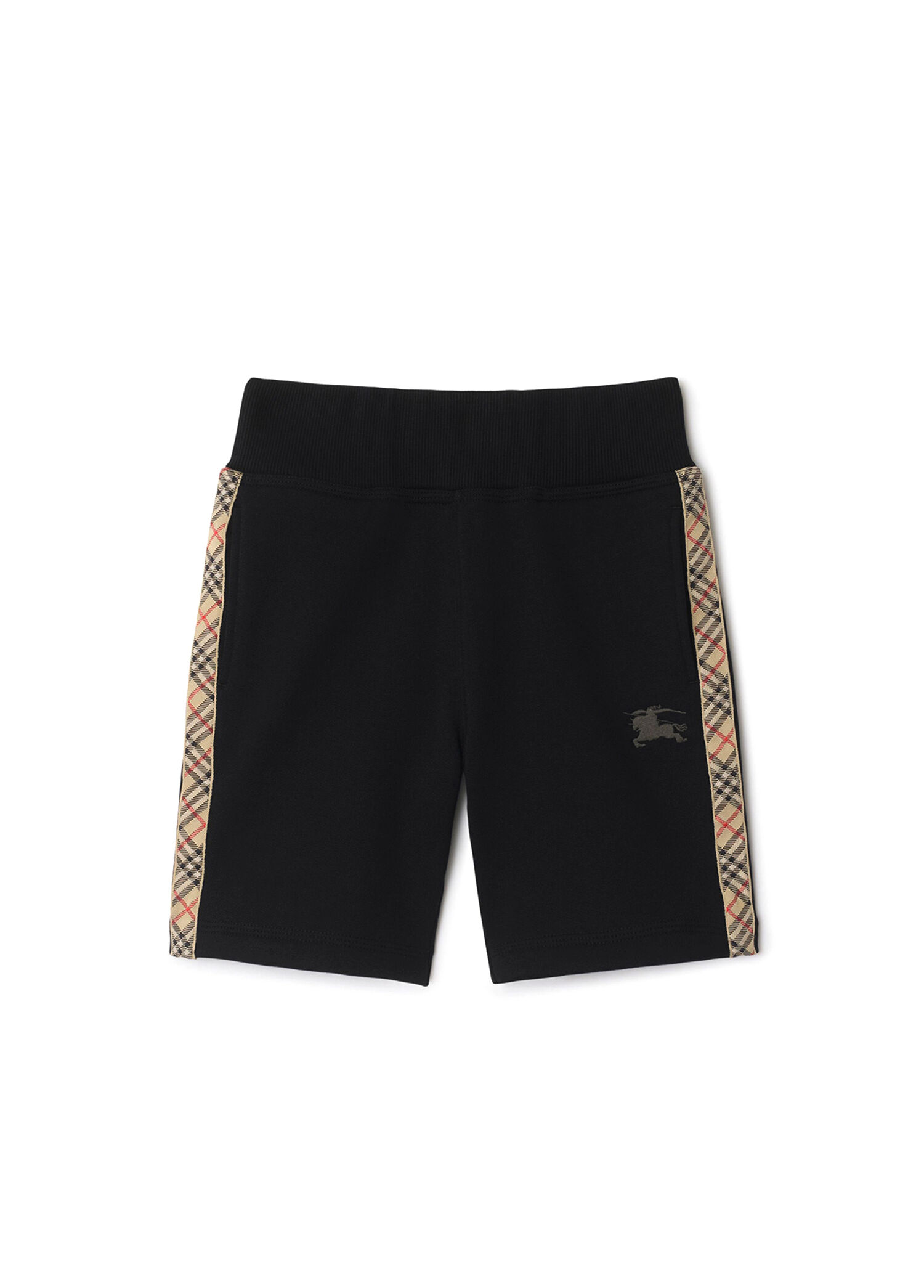 Benny Tape Check Trim Cotton Siyah Unisex Çocuk Şort