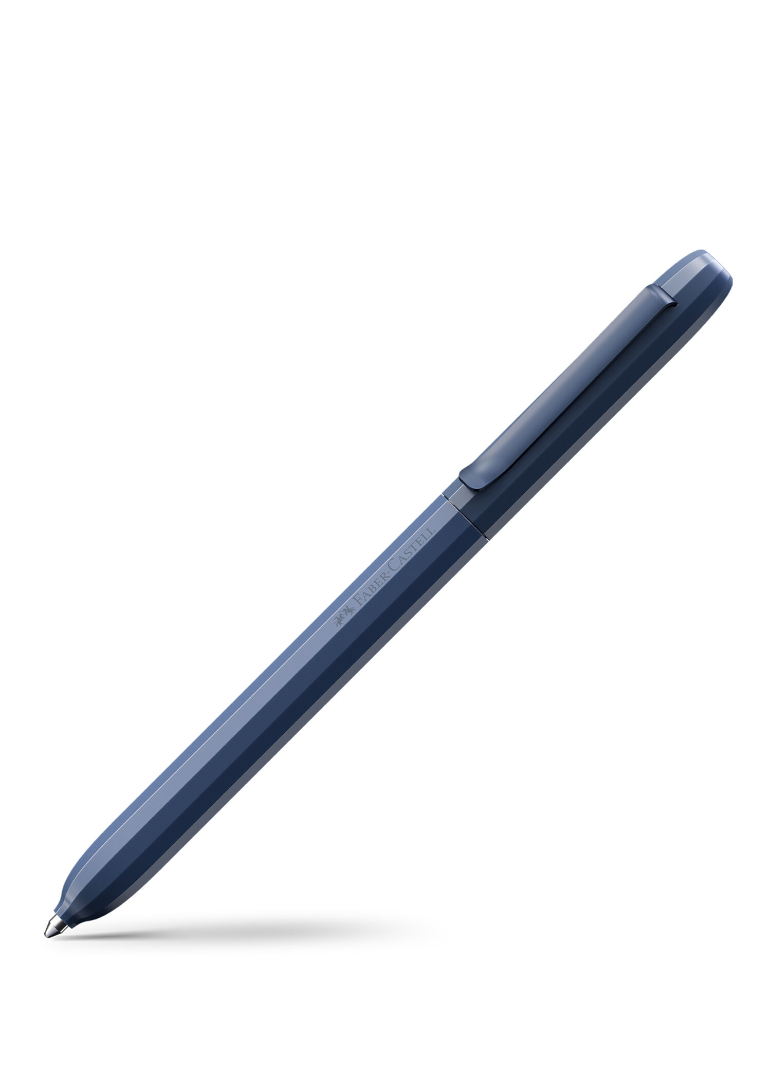 Faber Castell - Avori Toz Mavi Metal Klips Tükenmez Kalem - Mavi