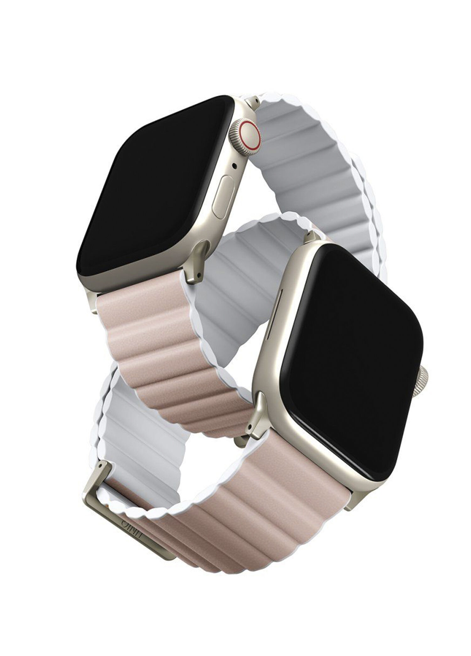 Revix Premium Reversible Watch 44/45/46/49mm Pembe Beyaz Manyetik Akıllı Saat Kordon